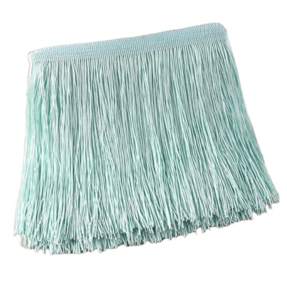 Blausky 10 cm x 5 m Wide Tassel Fringe Trim Dance Fringe Cut Fringe Silky Fringe Ribbon Decorative Ribbon Fringe Trim Ribbons for Sewing, for Latin Dress Lingerie Curtains, Blue-A
