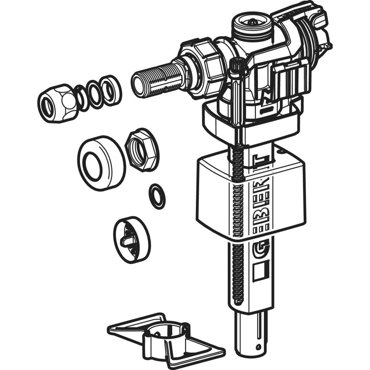 GEBERIT Rubinetto a galleggiante Geberit tipo 383 allacciamento idrico laterale, 3/8", codolo in ottone