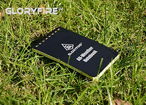 Gloryfire Waterproof Notebook All Weather Shower Pocket Tactical Notepad With Cover Steno Pad Memo Book (Black 5Pcs) #TOP5