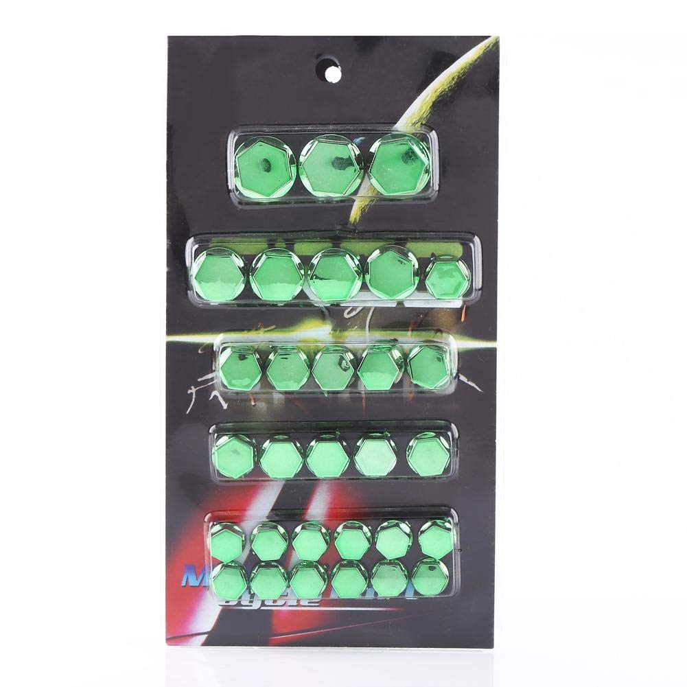 30Pcs Motorcycle Nut Motorbike Screw Cover Decoration Ornamental Mouldingsscrew Cap Decorative Screw Cap (Green)