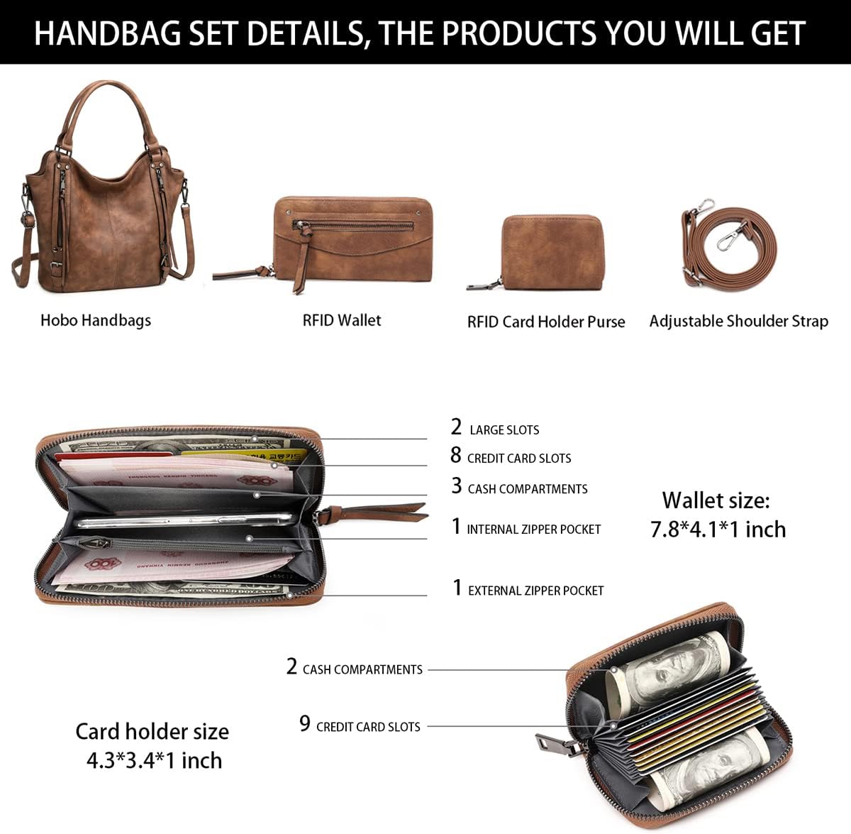 lapsting Hobo Bags for Women Handbags Purse Ladies Boho Shoulder Bag Crossbody Purses Faux Leather - Image 4