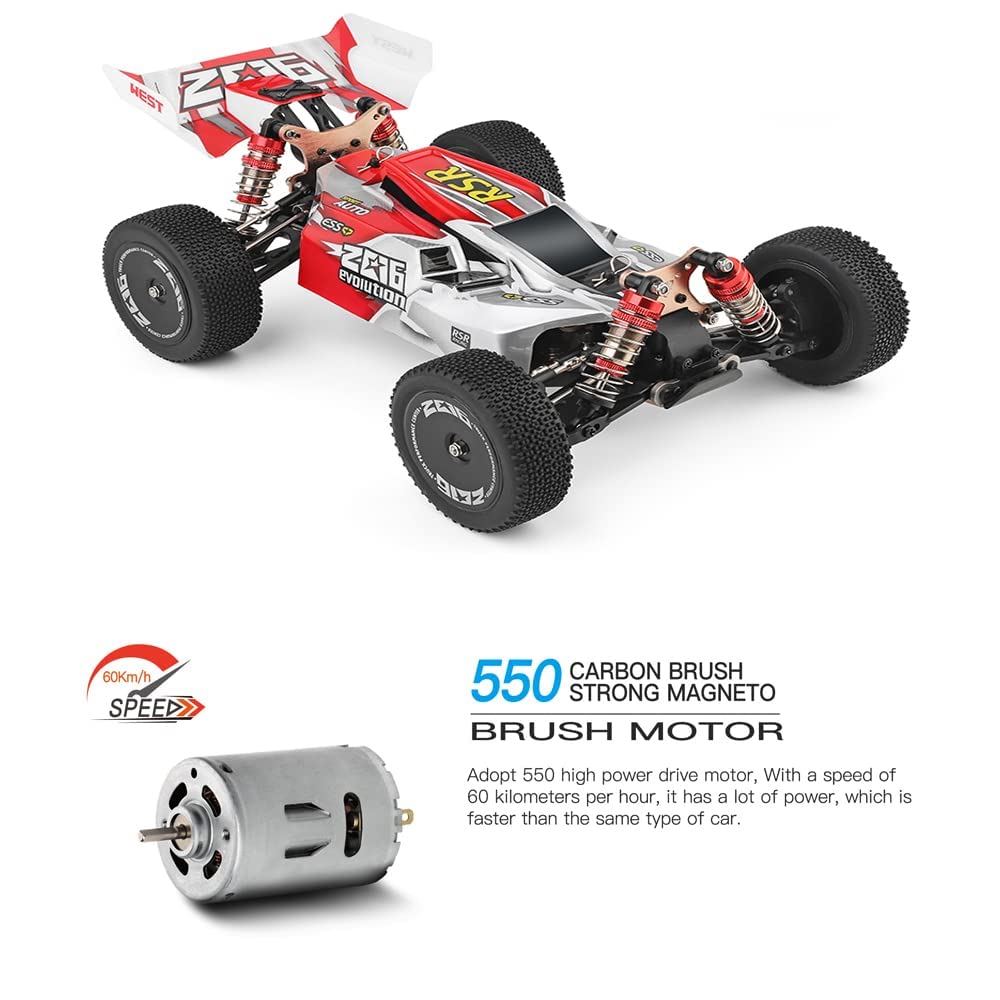 X-Verse WLtoys XKS 144001 Macchina Telecomandata, 60 km/h Alta velocità Auto Radiocomandata di Tutto Terreno 4WD 1:14 Veicolo 2.4GHz Regalo di per adulti e bambini - 3 Batteria (Blu) - 4