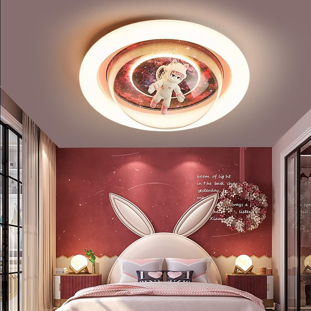 Plafonnier LED Enfant Astronaute - 50cm - Dimmable Télécommande - 3000K-6500K - AHXIAOZN