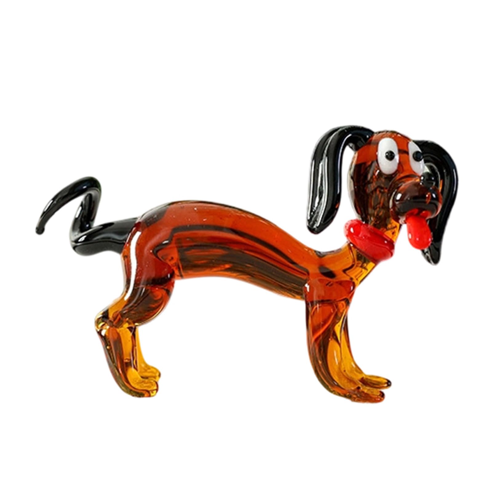Adorable Glass Dog Miniature Figurine Handcrafted Decoration for Home Desk Shelf and Room Collectible Ornament Gift Small Glass Animal Decors