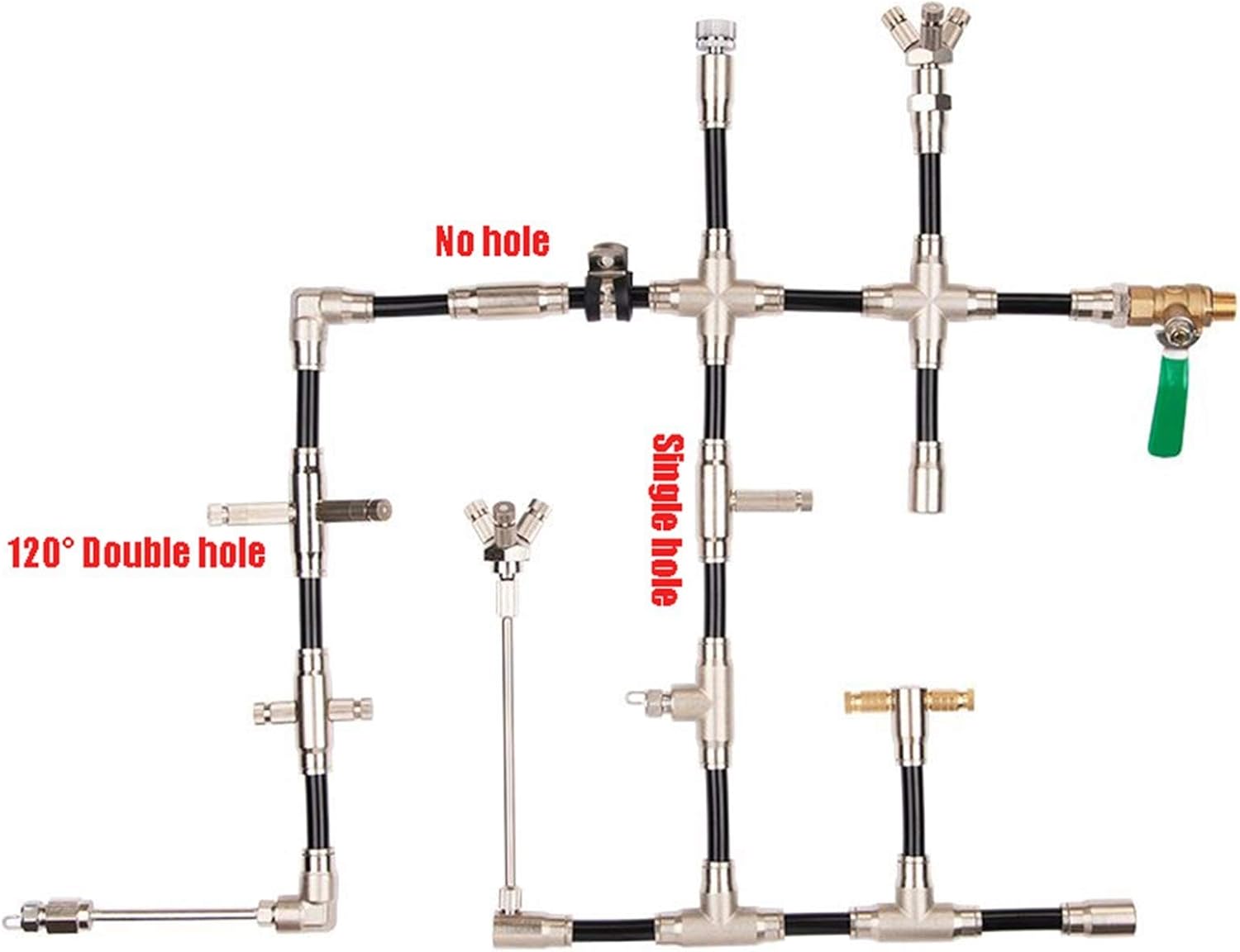 10/24 UNC Brass Tee Connector for High Pressure Mist Cooling System - Set of 3/8 Slip-Lock Misting Nozzle Tees for Efficient Outdoor Cooling