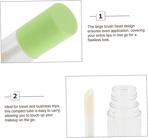 FRCOLOR 5pcs Empty Lip Gloss Tubes With Big Brush 6ml Refillable Lipgloss Containers For DIY Makeup Clear Plastic Lip Gloss Packaging Tube