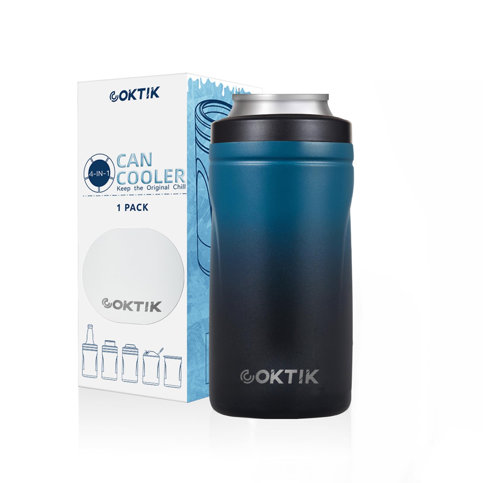 COKTIK 4 in 1 Insulated Can Cooler