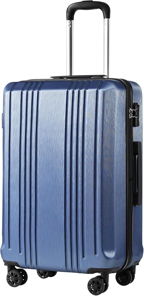 Equipaje rígido Coolife PC+ABS, candado TSA, ruedas giratorias, equipaje de mano de 20 pulgadas | Carcasa rígida de PC+ABS, resistente a rayones, ruedas giratorias silenciosas de 360°, cremalleras YKK, cerradura TSA, mango de aluminio