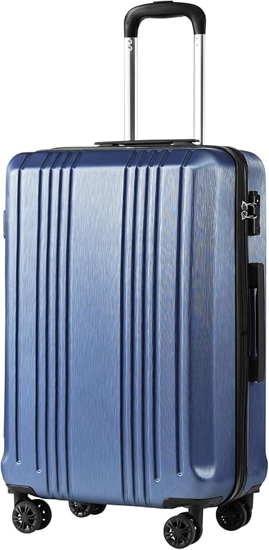 Equipaje rígido Coolife PC+ABS, candado TSA, ruedas giratorias, equipaje de mano de 20 pulgadas | Carcasa rígida de PC+ABS, resistente a rayones, ruedas giratorias silenciosas de 360°, cremalleras YKK, cerradura TSA, mango de aluminio