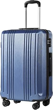 Coolife PC+ABS Hardshell Luggage, TSA Lock, Spinner Wheels, 28in Expandable