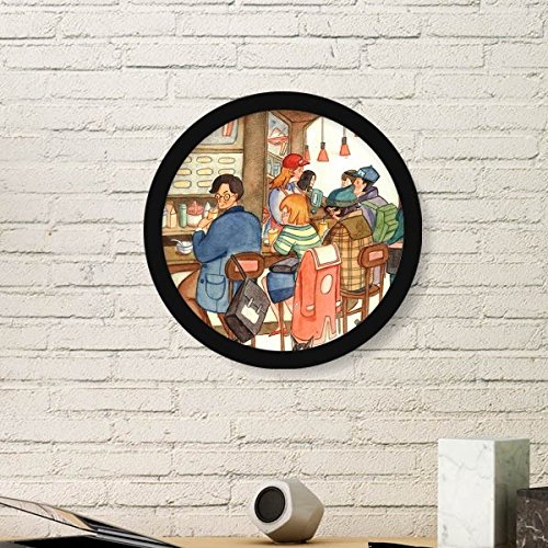 Peinture rat restaurant cadre rond pour rompre la monotonie murale