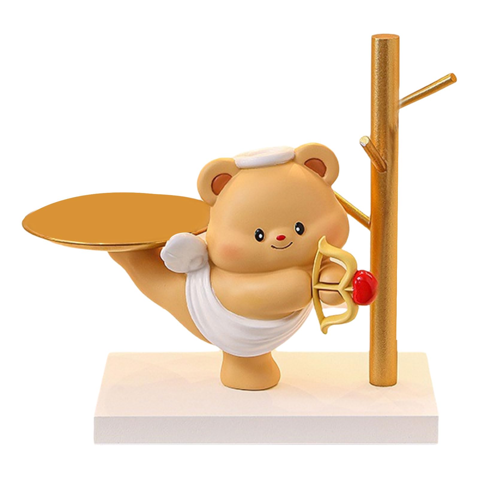 YWLUUOO Bear Tray Animal Figurine Holding Storage Animal Storage Jewelry Earrings Decorative Cartoon Bear Entrance Holder