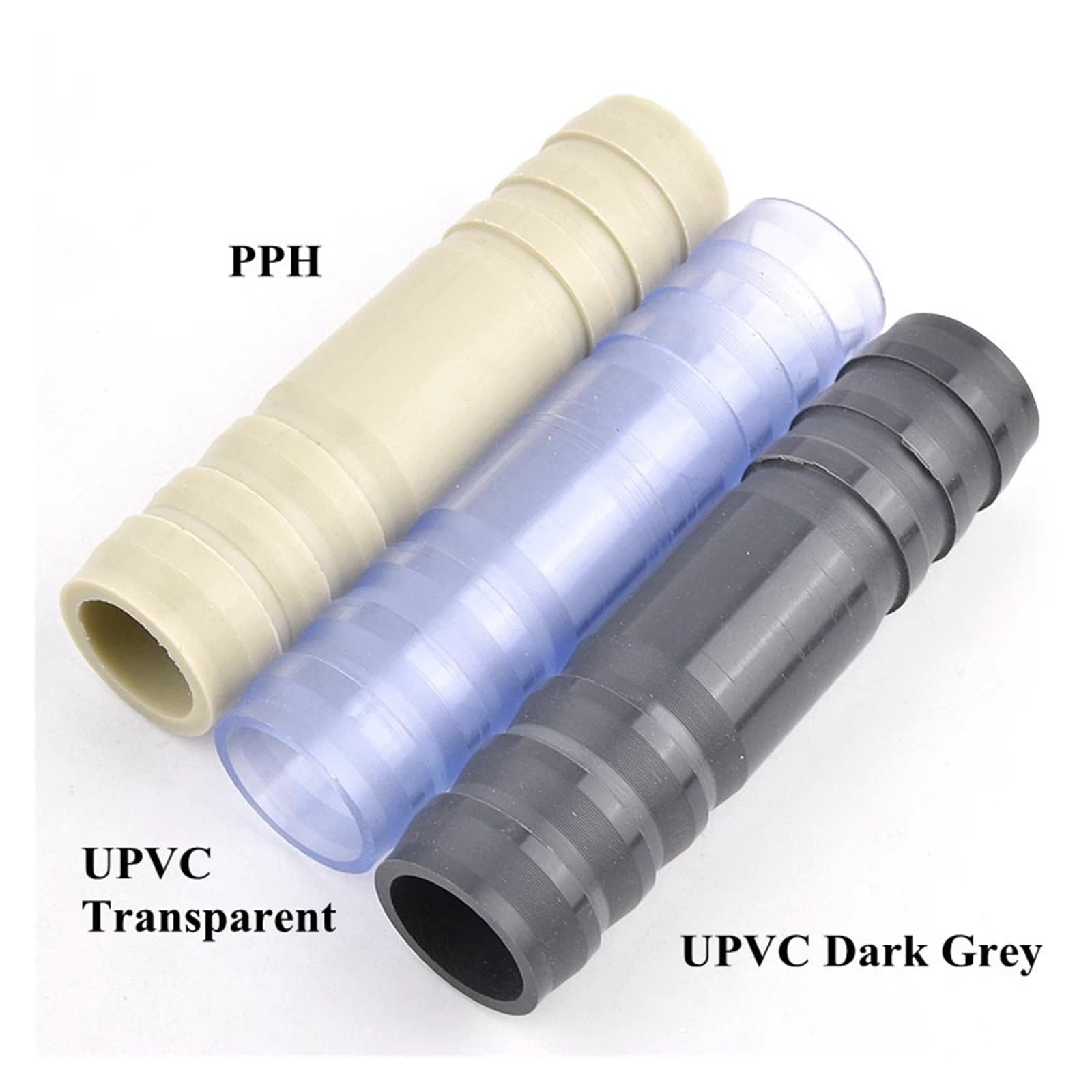 20~50mm UPVC/PPH Doppia Pagoda Dritto Attraverso Connettore Giardino Irrigazione Tubo acqua Giunto Acquario Serbatoio di Pesce Tubo(PPH 25mm,5 Pieces)