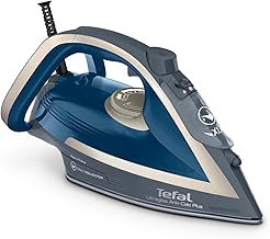Tefal Dampfbügeleisen Ultragliss Plus, 2800 W, abnehmbarer Kalk-Kollektor, kratzfeste Bügelsohle, 50 g/Min. Dampfabgabe, 260 g/Min. Dampfstoß, Abschaltautomatik, türkis/grau, FV6842