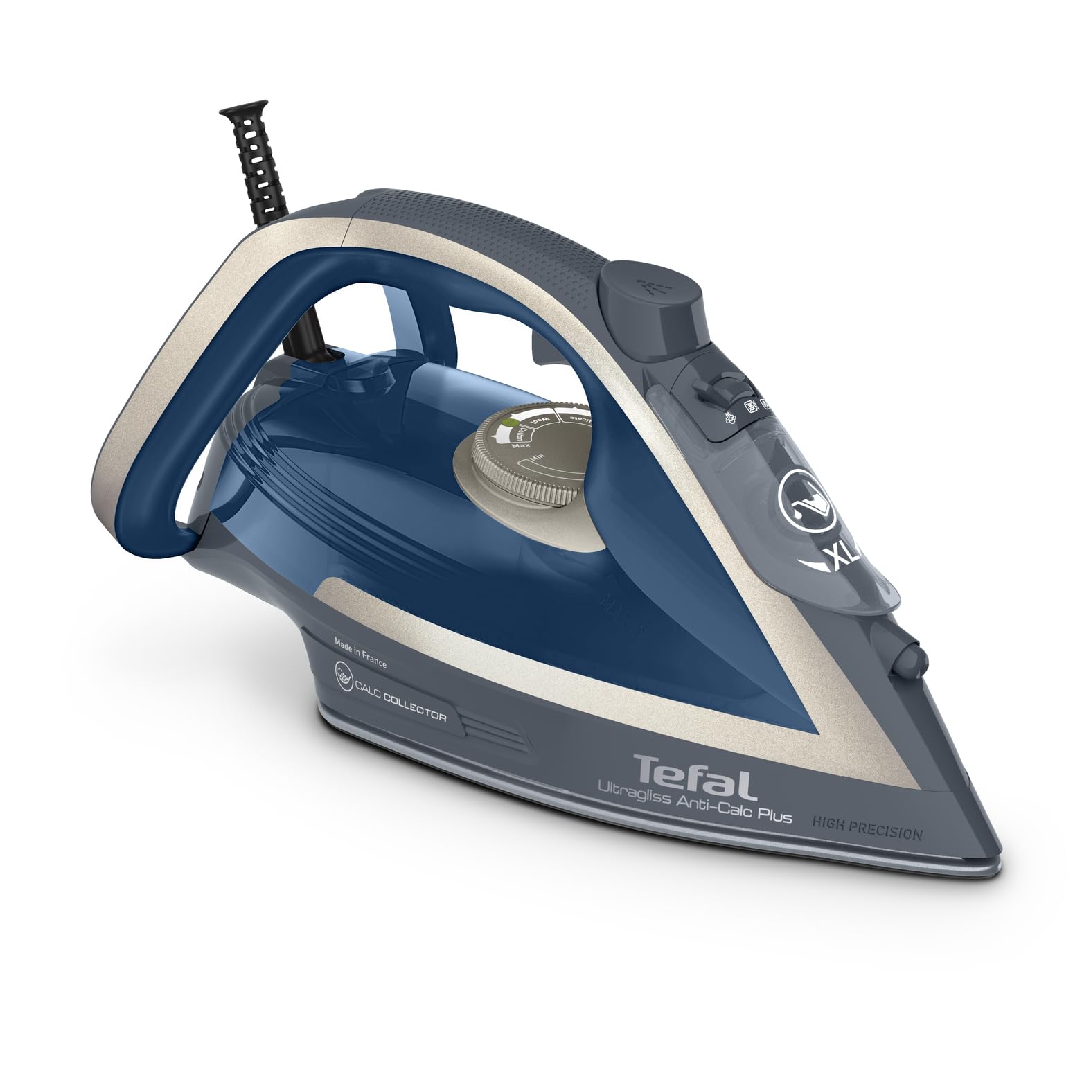 Tefal Dampfbügeleisen Ultragliss Plus, 2800 W, abnehmbarer Kalk-Kollektor, kratzfeste Bügelsohle, 50 g/Min. Dampfabgabe, 260 g/Min. Dampfstoß, Abschaltautomatik, türkis/grau, FV6842