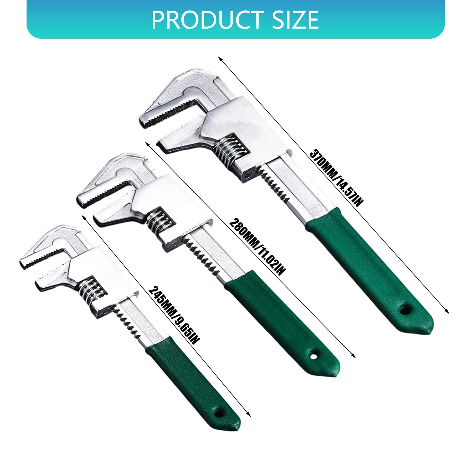Llave ajustable tipo F de 9 pulgadas, apertura de mandíbula ancha para reparación de automóviles y fontanería, llave inglesa ajustable