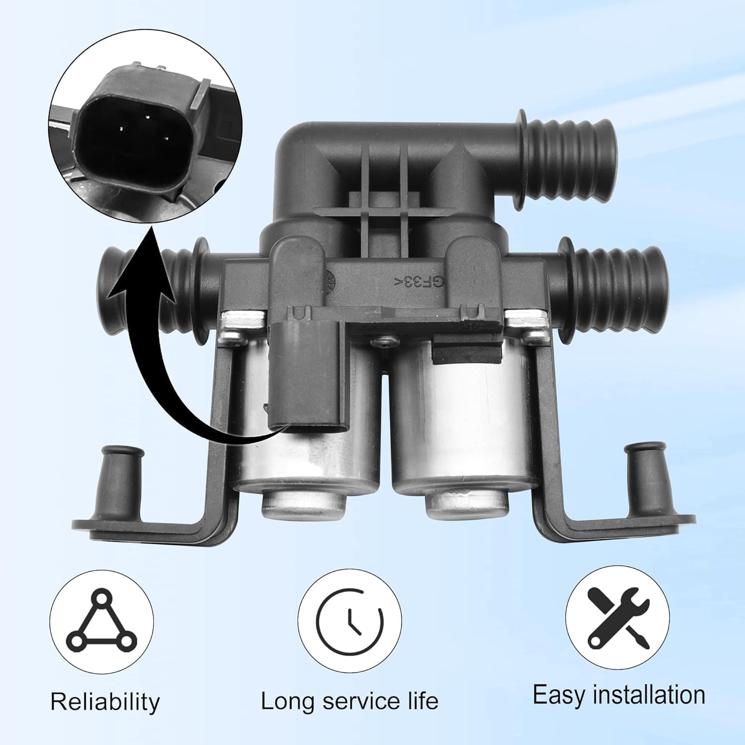 Valvola di controllo del riscaldatore a doppio solenoide compatibile con 7er 5er X5 E38 E39 E46 E53 Ricambio per 64128374995 64116906652