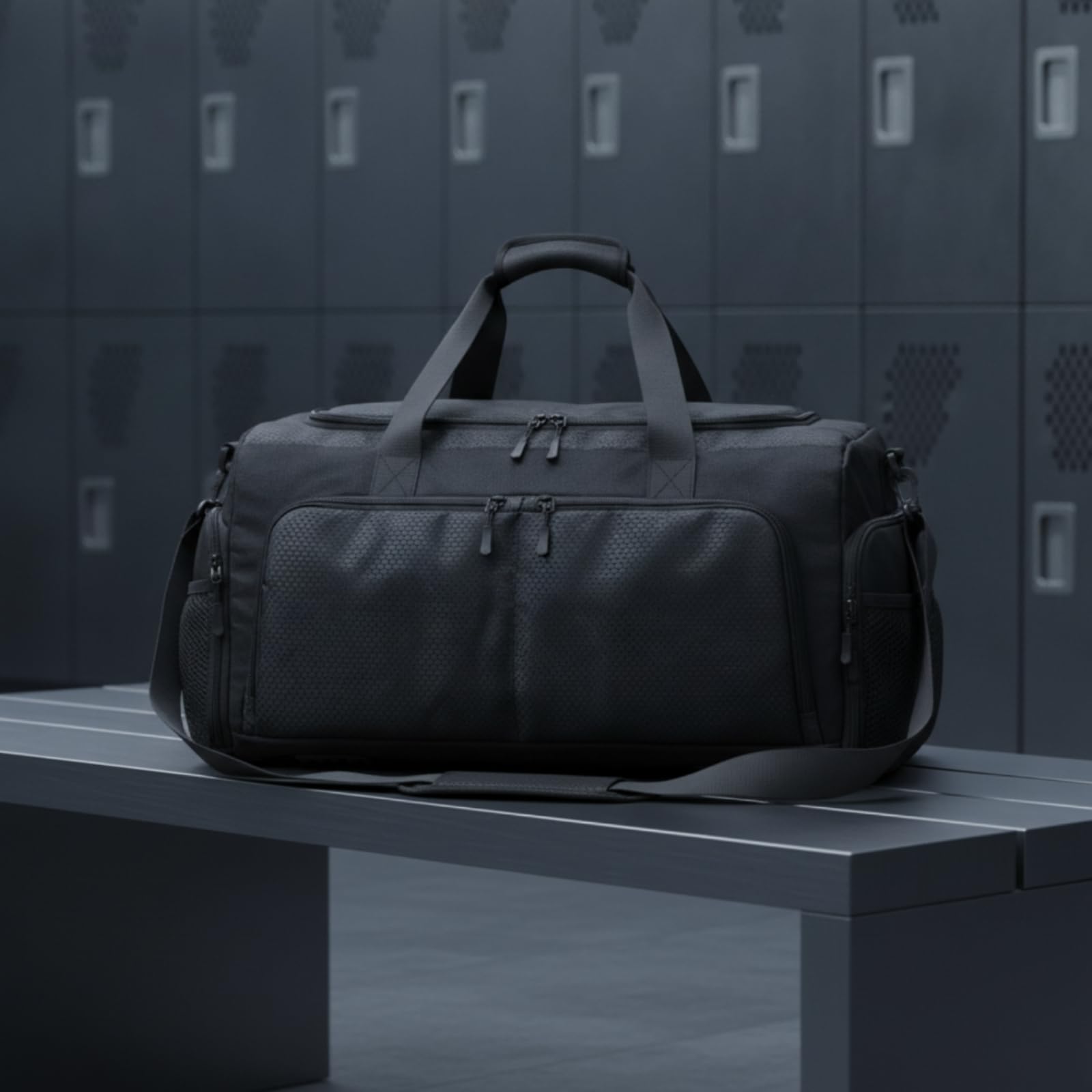 Sac de Sport avec Compartiment Chaussures Sac Sac de Sac de Gym Hydrofuge Séparation Linge Humide Poche Dédiée Chaussures Tissu