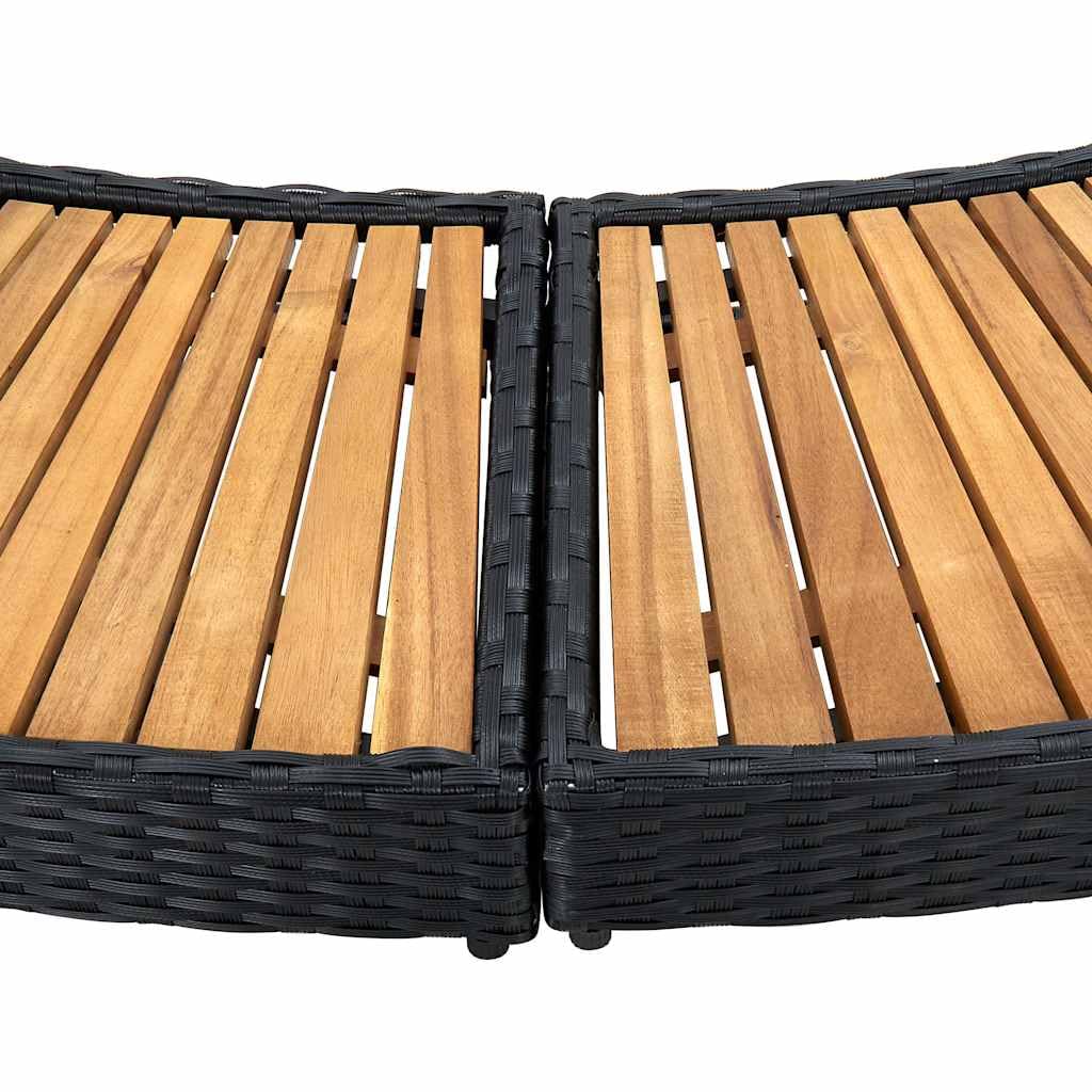 Genérico Borde de bañera de hidromasaje ratán PE Madera de Acacia Negro,Casa y jardín,Piscina y SPA,Accesorios para Piscinas y SPA,Multicolor,29 kg,310092