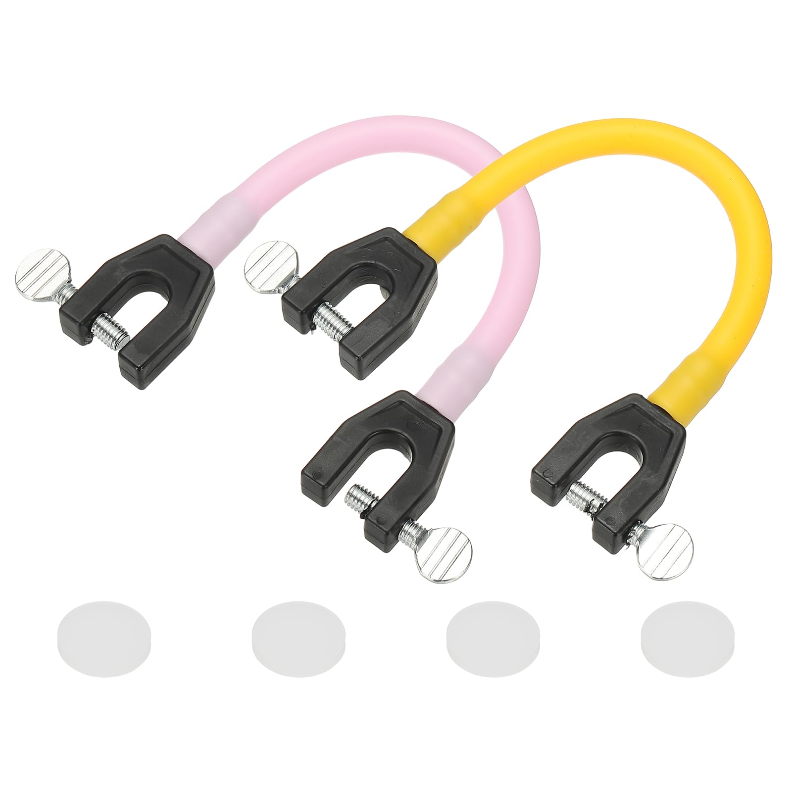 YELARXI Ski Tip Connector, Snowboard Clip Ski Training Aid Basic Turning Portable Durable Holder Skiing Accessories- Fit for (Beginners Skiing Training/Speed Control) 2 Pcs & Yellow/Pink