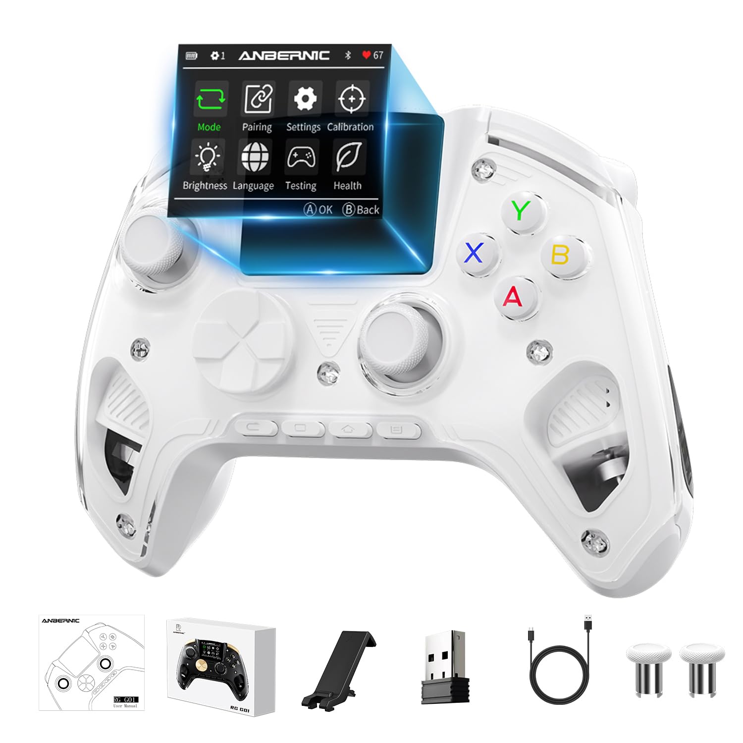 Doriteney RG G01 Wireless Gaming Controller with Heart Rate Monitor & Display, Hall Effec…