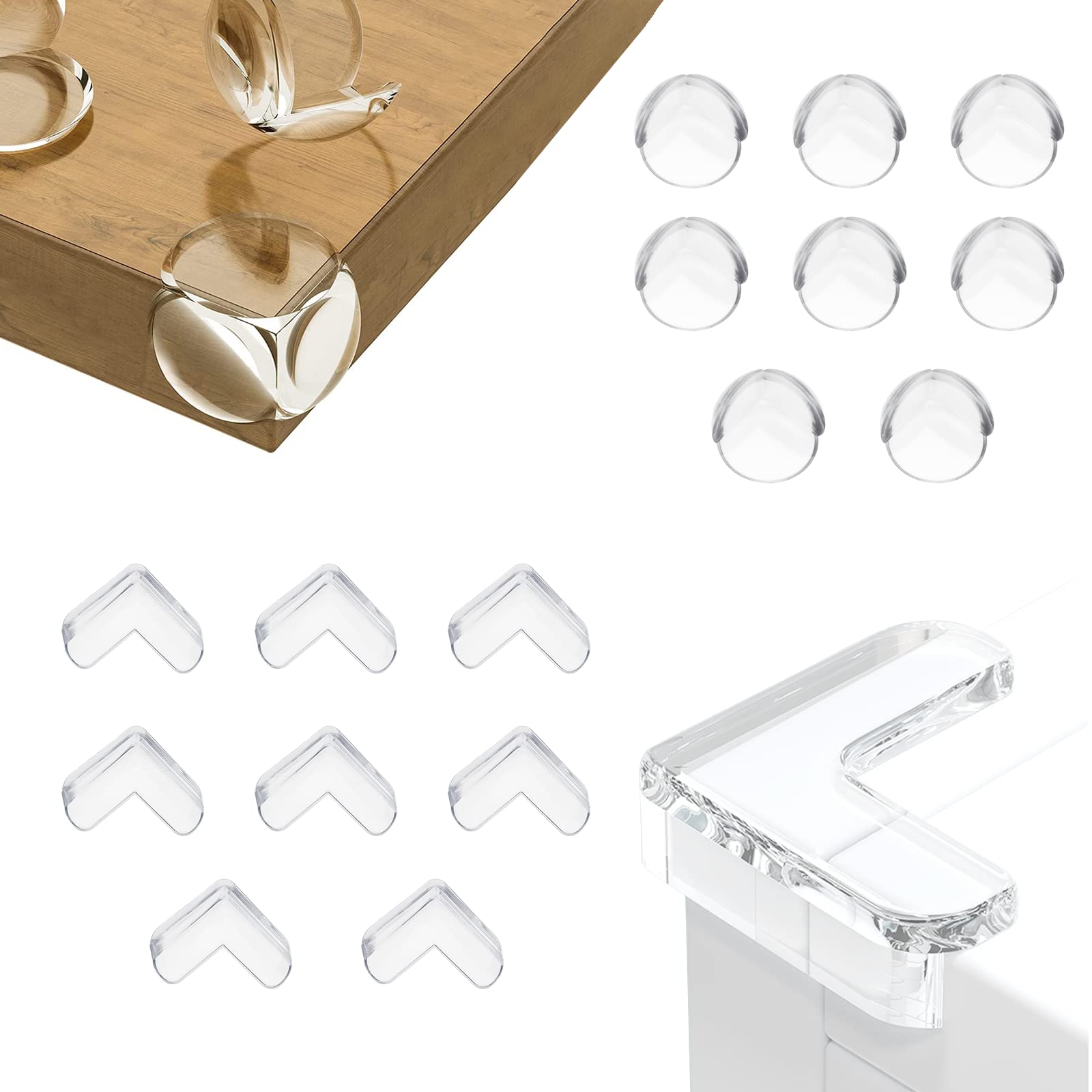BillyBathPack of 16 corner and edge protection set, protective corners for babies, corner protection, transparent table, suitable for various furniture to protect the baby from injury