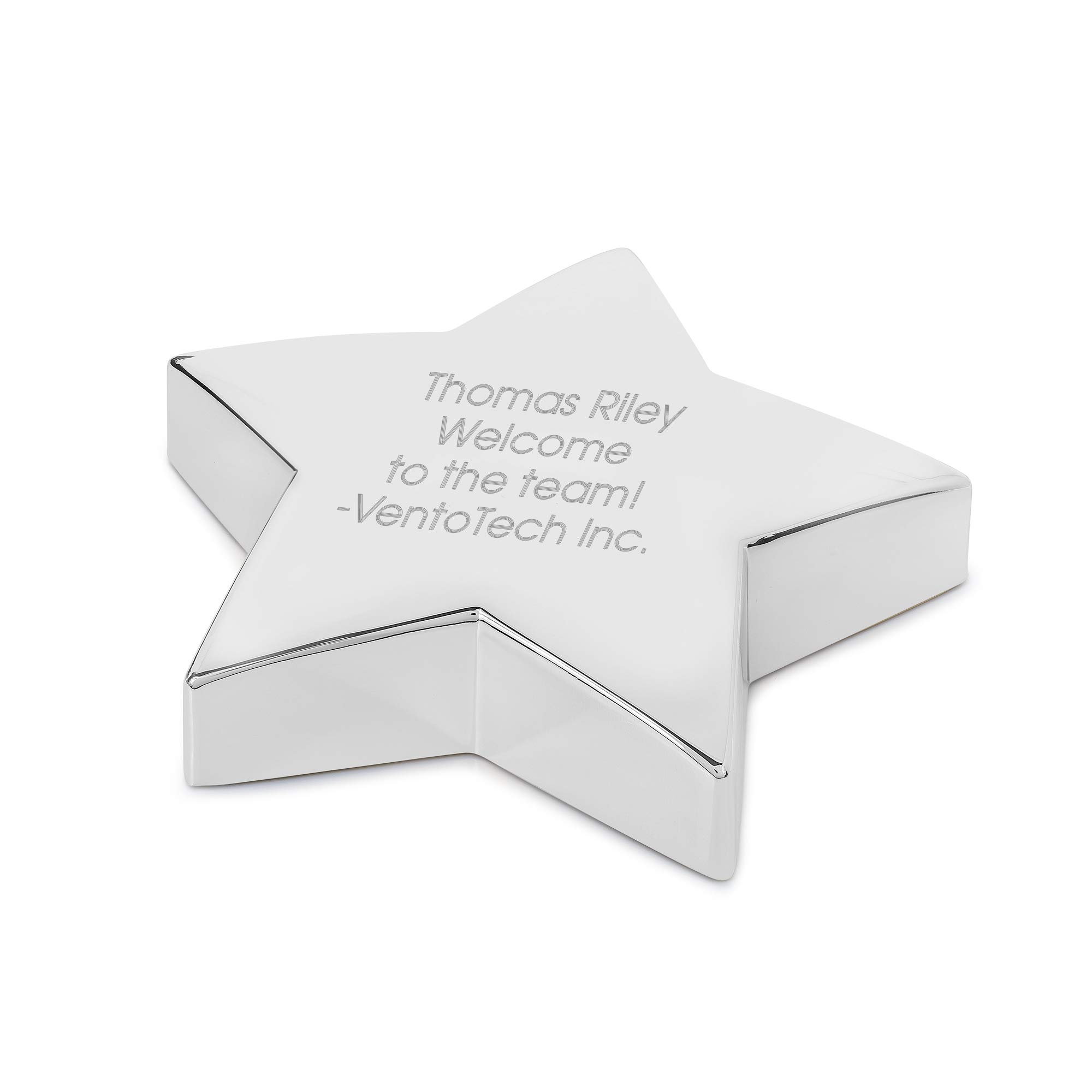 THINGS REMEMBERED Engraved Personalized Silver Star Shaped Paperweight (Free Customization)