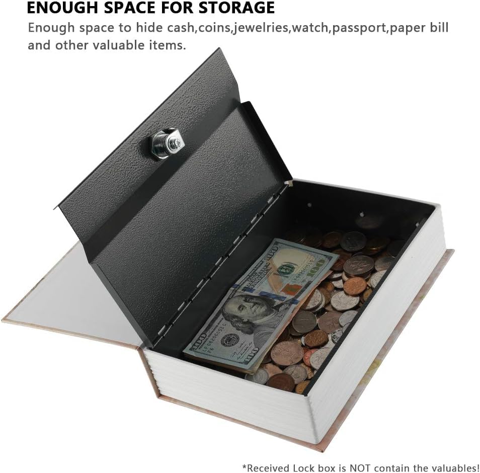 Safe Box Klein Formaat Omleidingsboek, Kluis, Opbergdoos, Woordenboek  Geheime Kluis Kan Met Beveiligingscombinatieslot/sleutel, Omleidingsboek  Verborgen Kluis ( Sleutel, Zwart Opbergdoos Waardevolle Spullen