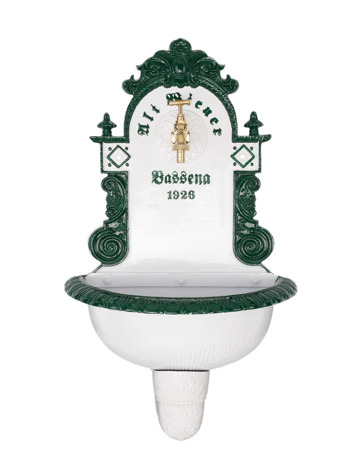 aubaho Lavandino Fontana Alluminio fontane a Muro 72 Centimetri in nostalgico Fontana