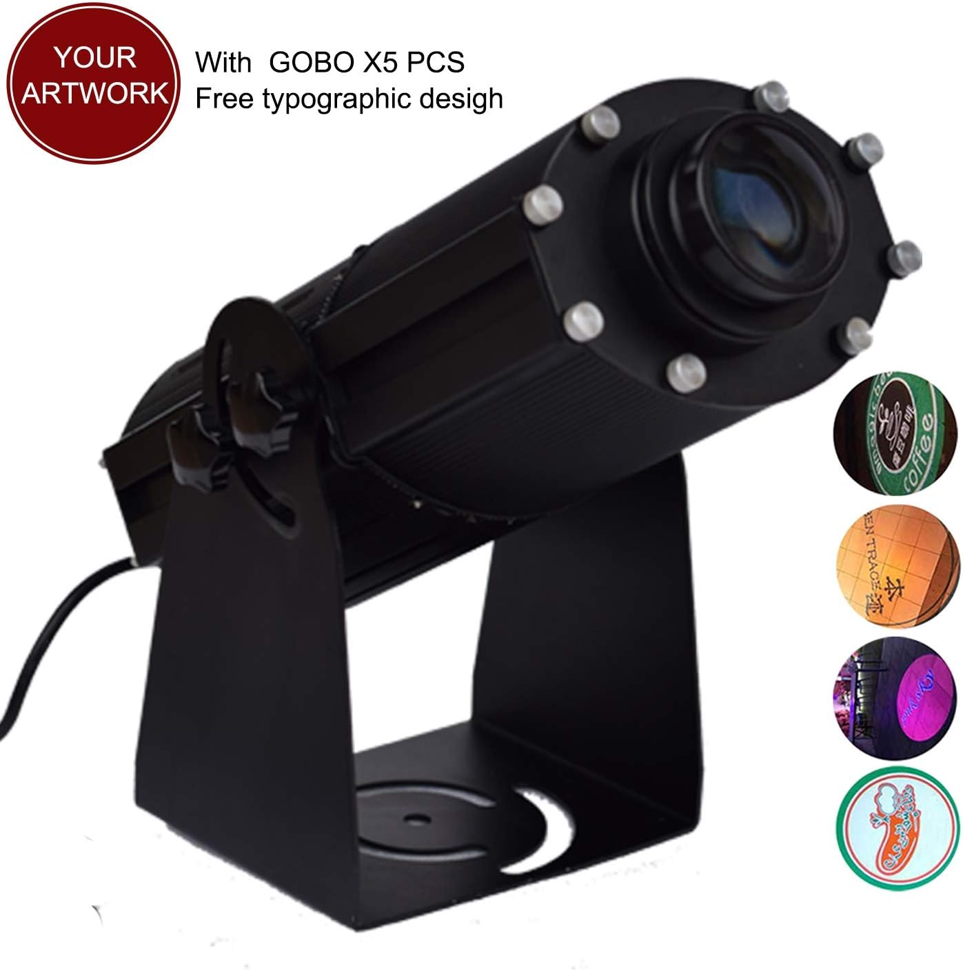 HENGGE LED custom image Gobo Logo projection lamp with manual zoom DJ for company store wedding event hotel restaurant advertising signage (300W, outdoor)