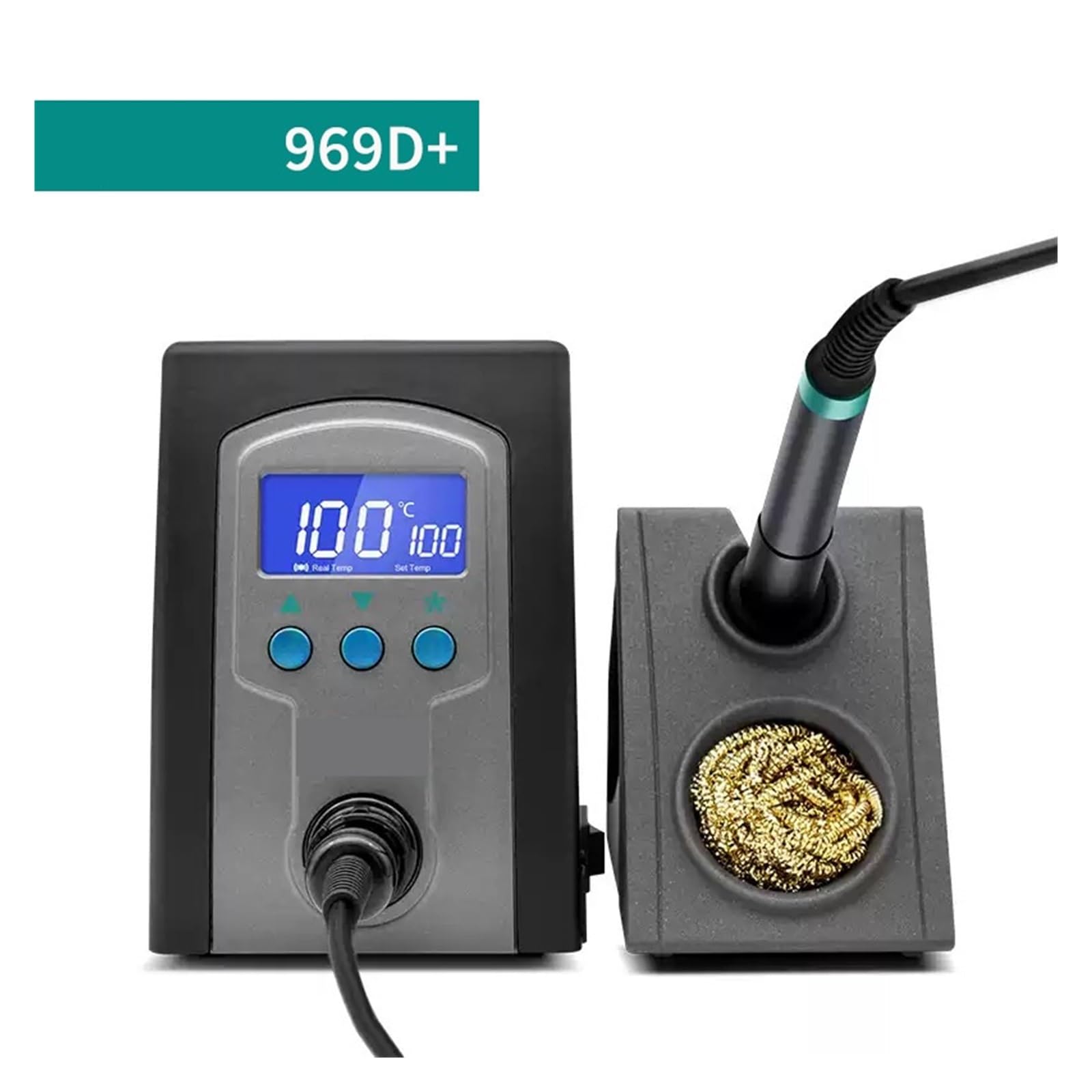 stacja lutownicza, Stacja lutownicza Smart Precision SMD 969D+, zestaw do lutowania stałotemperaturowego z cyfrowym wyświetlaczem LCD(969D+)