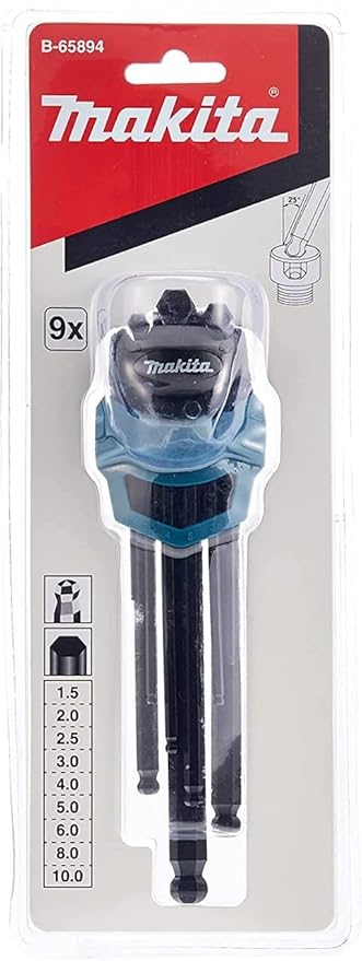 Divine Marketing Makita B-65894 9 Piece Hex Key Wrench Set Black