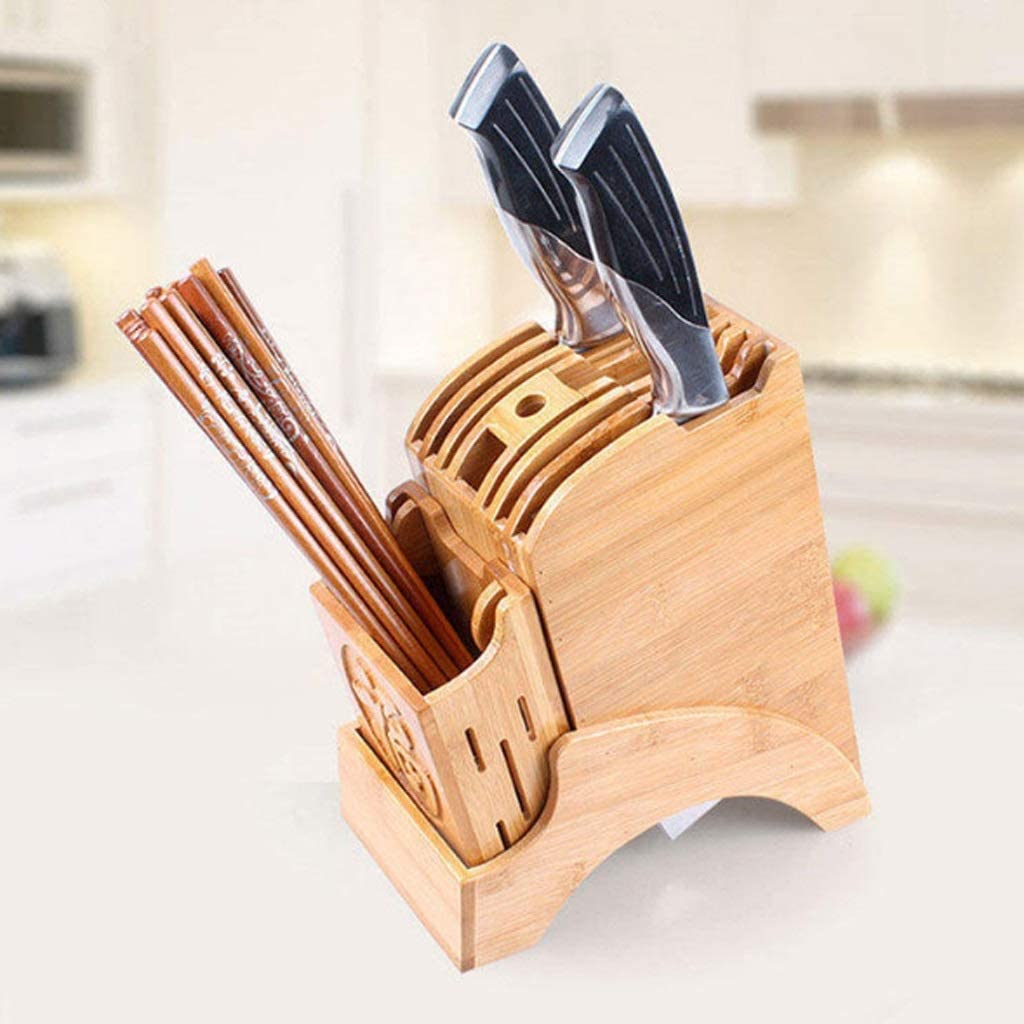 Bloque Cuchillos Cocina Soporte for Cuchillos De Cocina, Estante De Almacenamiento De Cuchillos De Chef De Madera, Bloque De Cuchillos De Bambú, Herramientas De Vajilla