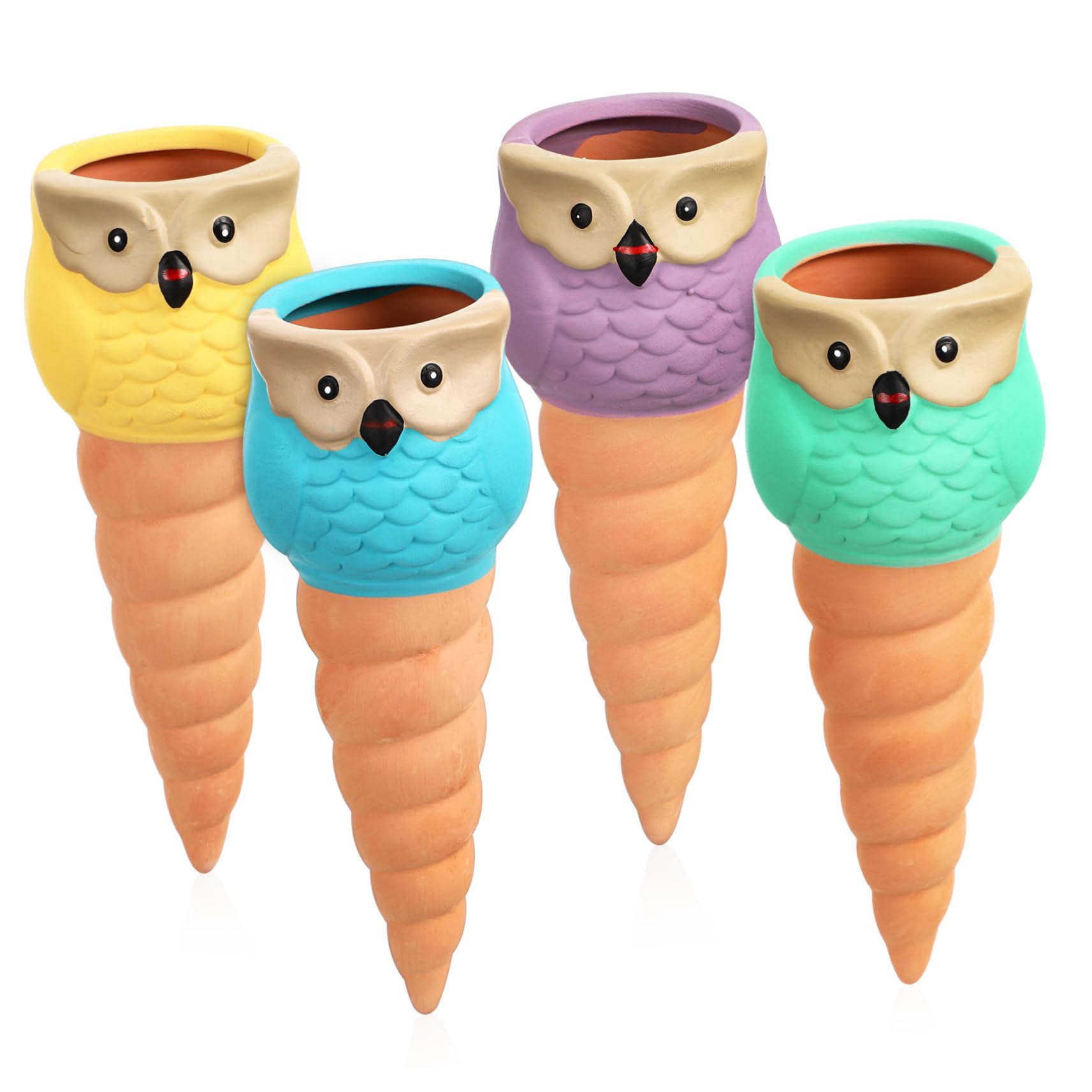 Toyvian Picots D'arrosage Automatique de Hibou 4 Pièces en Céramique Système D'arrosage Facile à Utiliser pour Plantes en Pot pour Pots de Fleurs Intérieurs