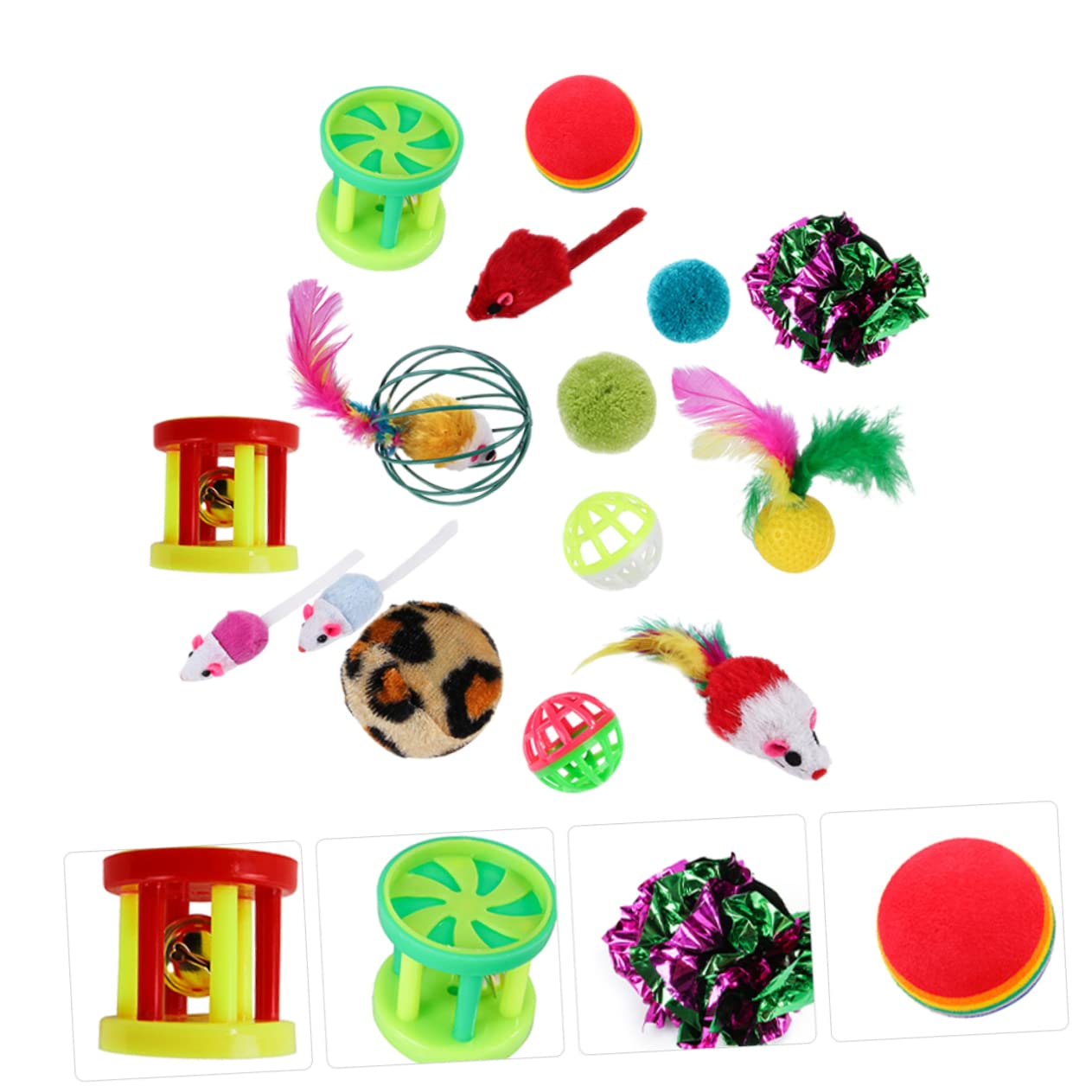 Happyyami 72stücke Teiliges Katzenspielzeug Federn Und Glocken Lustige Kicker-spielzeuge Für Katzen Interaktive Spielzeuge Für Aktives Spielen Und Kratzen Zu Hause