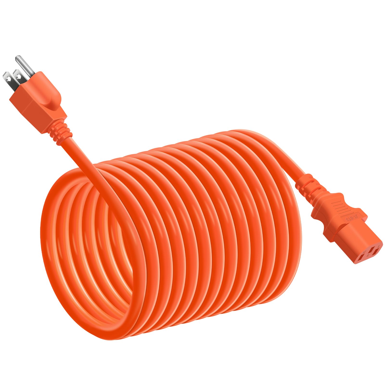 YEZriler 5M/16.4FT Heavy-Duty Charging Cable for Jackery Power Station Explorer 3000/2000/1500/1000, Ecoflow Delta/River/Series, Bluetti EB3A, Anker 757/767, 125Volt 15Amps AC Power Cord - Orange