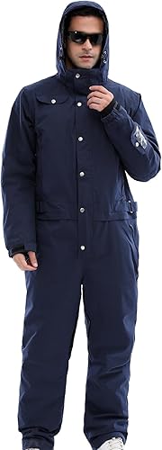 Miniatura 4 de WANLISS Traje de esquí de una pieza para hombre, monos coloridos, trajes de nieve para snowboard, invierno, al aire libre, impermeable, para