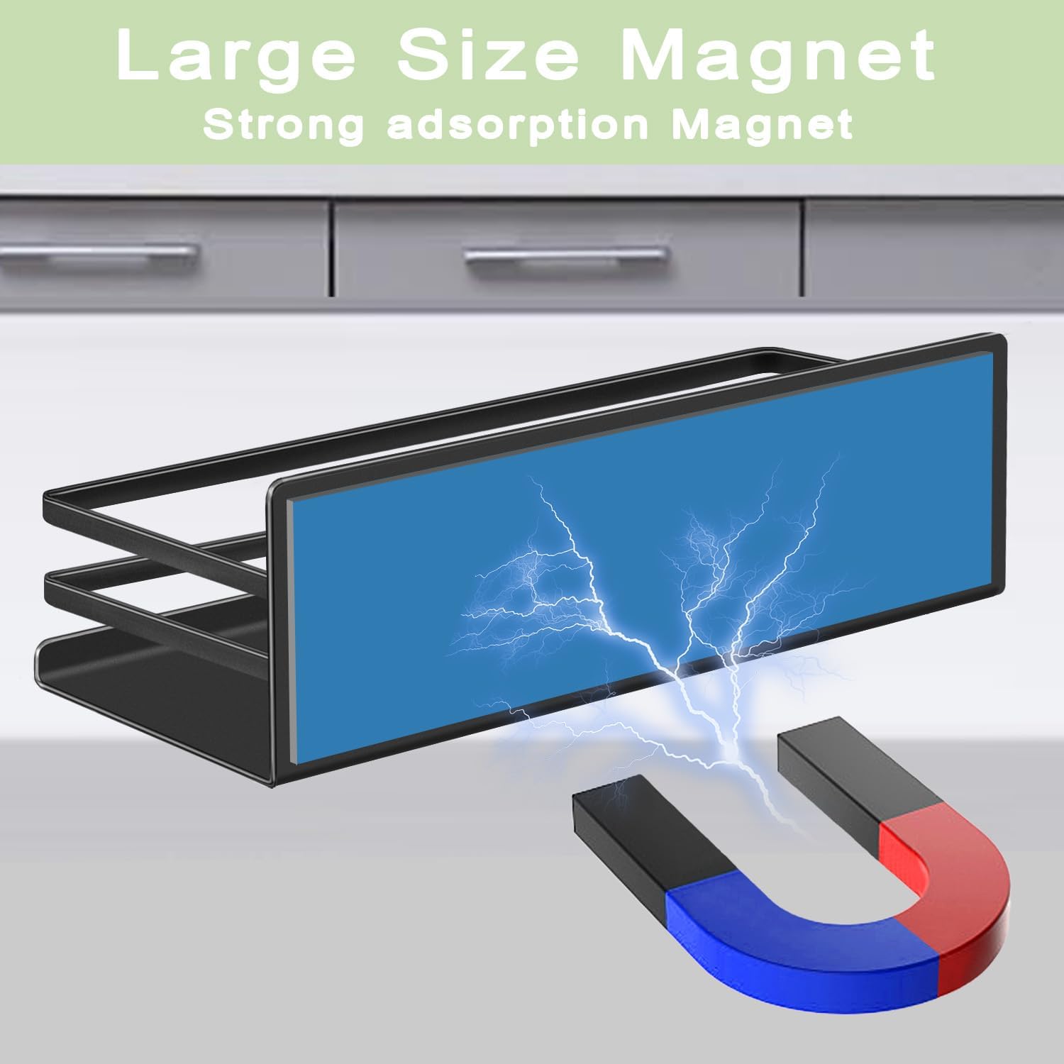 Magnetic Cup Holder for Fridge, Heavy-Duty 2 Packs magnetic water bottle holder for Stanley 30/40 oz Tumbler, Magnetic Spice Organizer Racks - Refrigerator Seasoning Organization Shelves for Kitchen