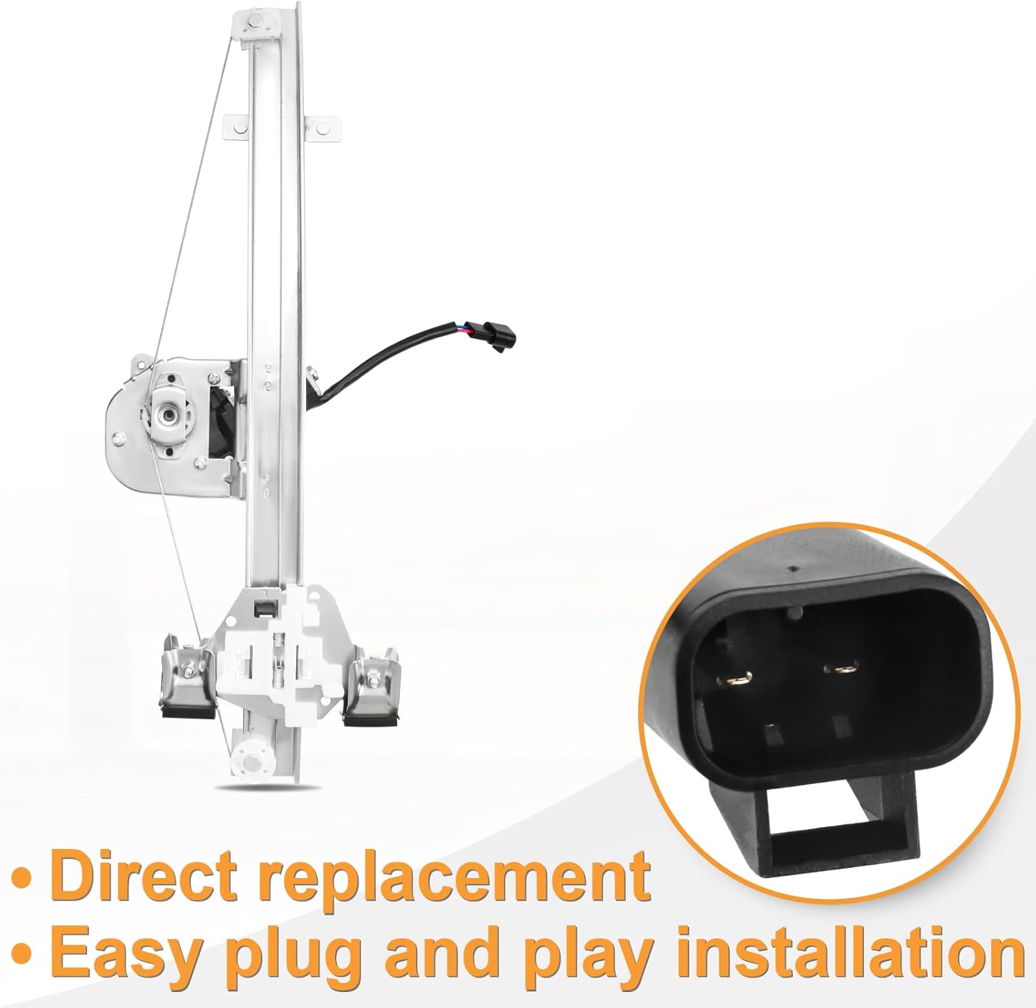 Rear Left Driver Side Power Window Regulator with Motor fit for Extended Cab Only, 07-13 Chevy Silverado 1500 2500 3500 HD, GMC Sierra 2007 2008 2009 2010 2011 2012 2013, 741-388