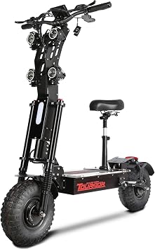 X1472VPRO 75-Mile Warrior Electric Scooter Adults 10000W Twin Torque 65MPH, 72V 40Ah Enduro Battery + 14" Off-Road Tires, Tackle Trails & Commutes!