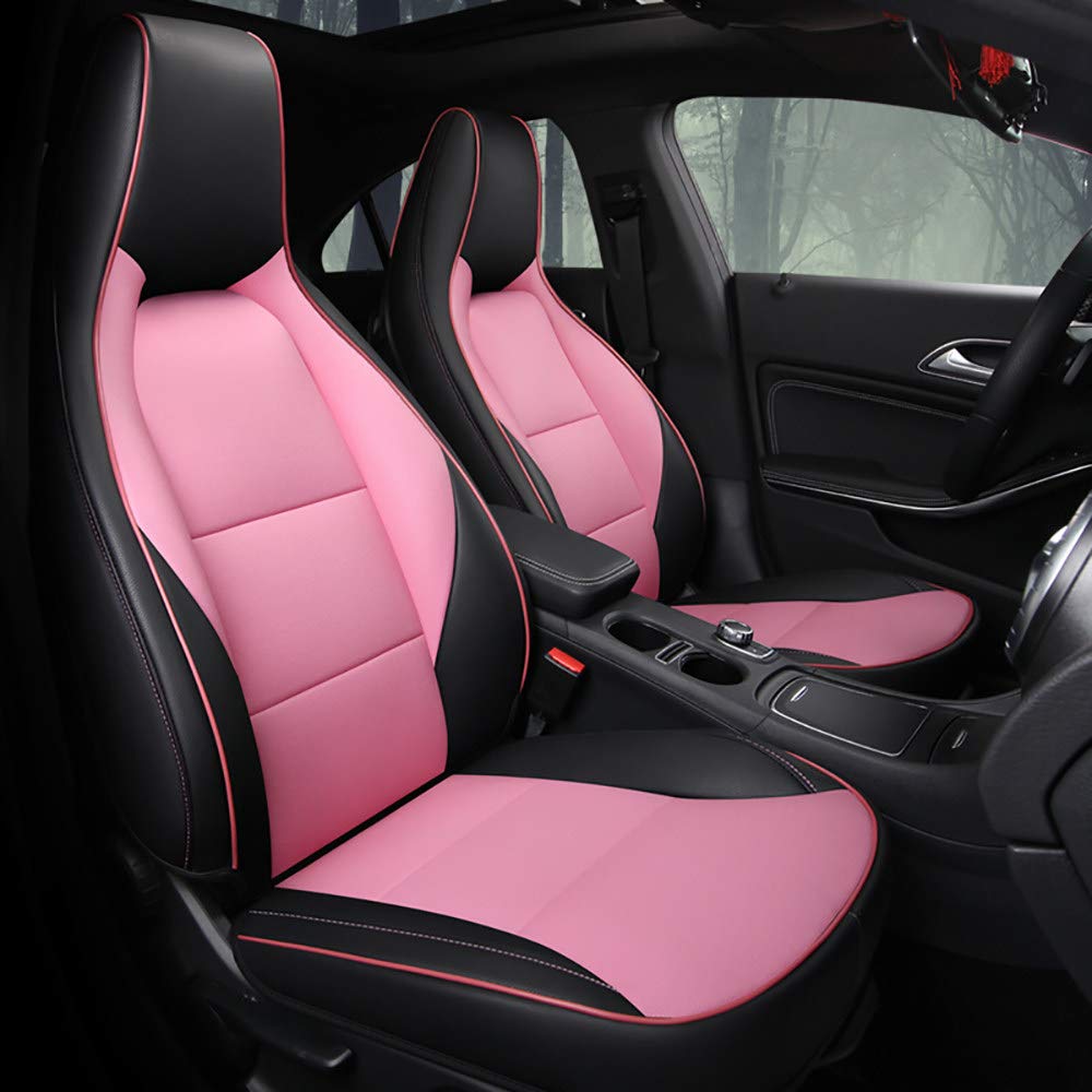 MAOMAOQUEENss Custom Made - Car Seat Cover Set Compatible With Mercedes-Benz Gla/Cla/A-Class Etc,Front & Rear Breathable Comfort Leather Protector Cushion,Airbag Compatible,5 Colors Available,A