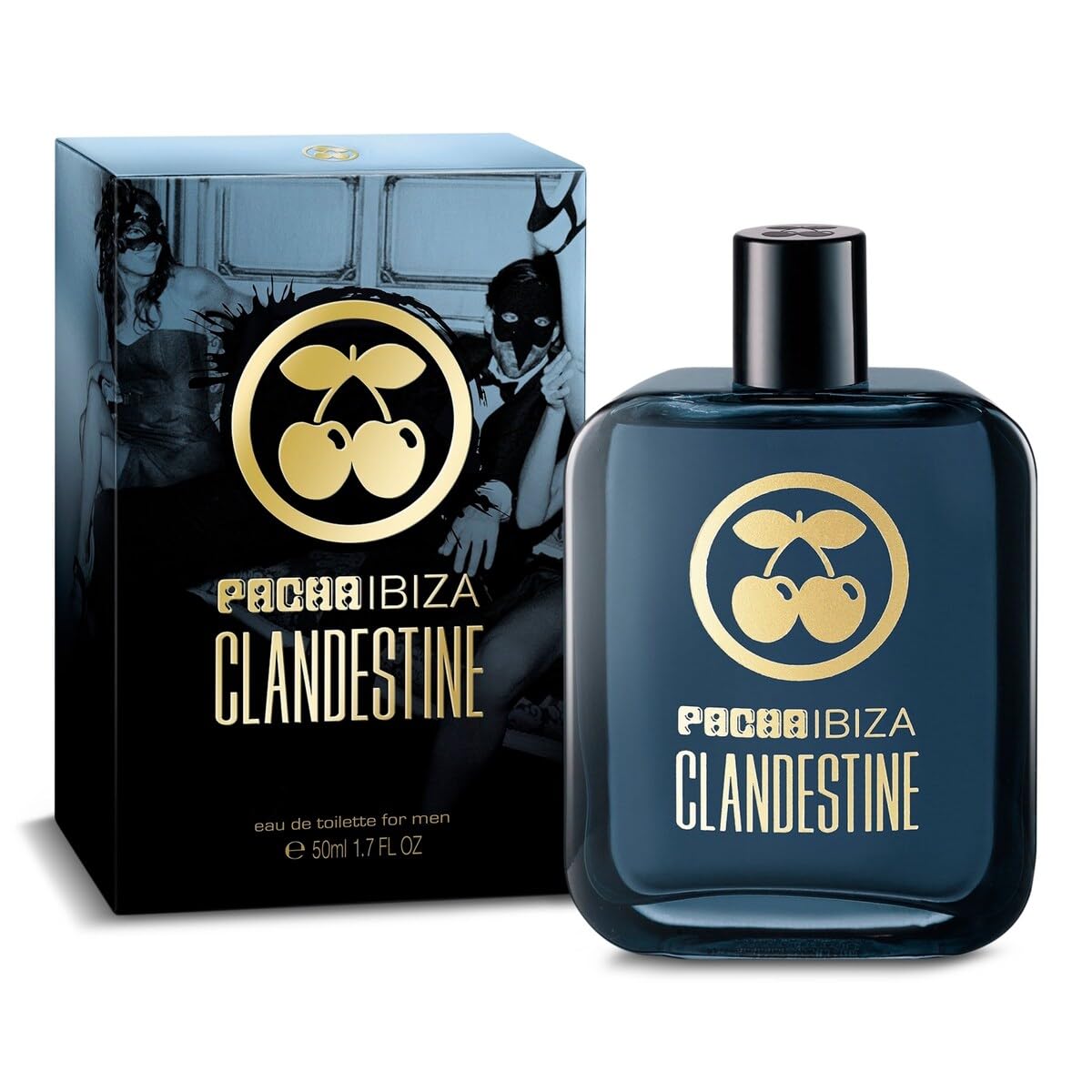 Pacha Ibiza Perfumes - Clandestine Him, Eau de Toilette for Men - Long Lasting - Sexy, Masculine and Elegant Fragance - Woody and Spicy Notes - Ideal for Day Wear - 50 ml