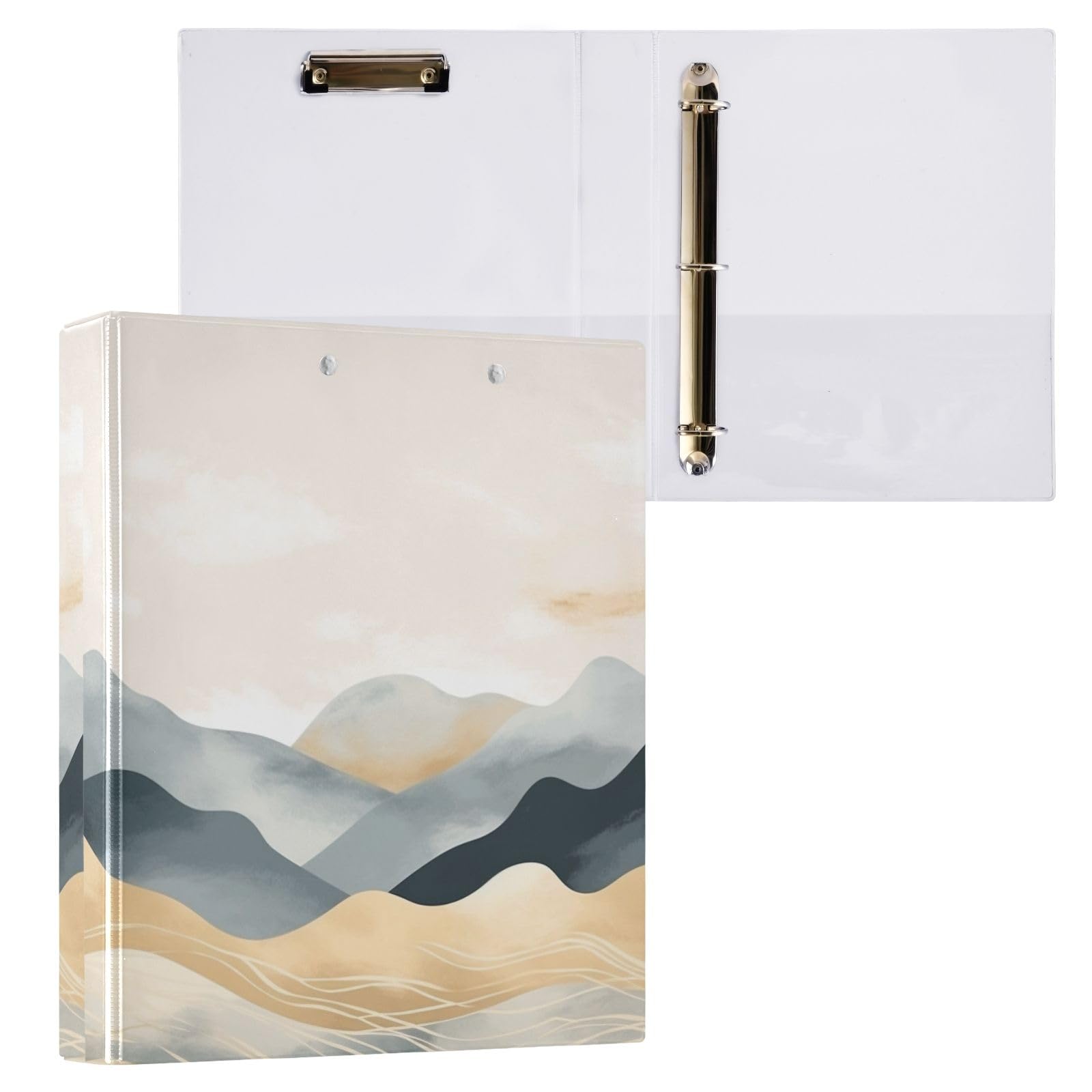 Creative Mountain - Raccoglitore a 3 anelli, 3,8 cm, rotondo, contiene 200 fogli con 3 tasche interne in PVC trasparente, per scuola e ufficio