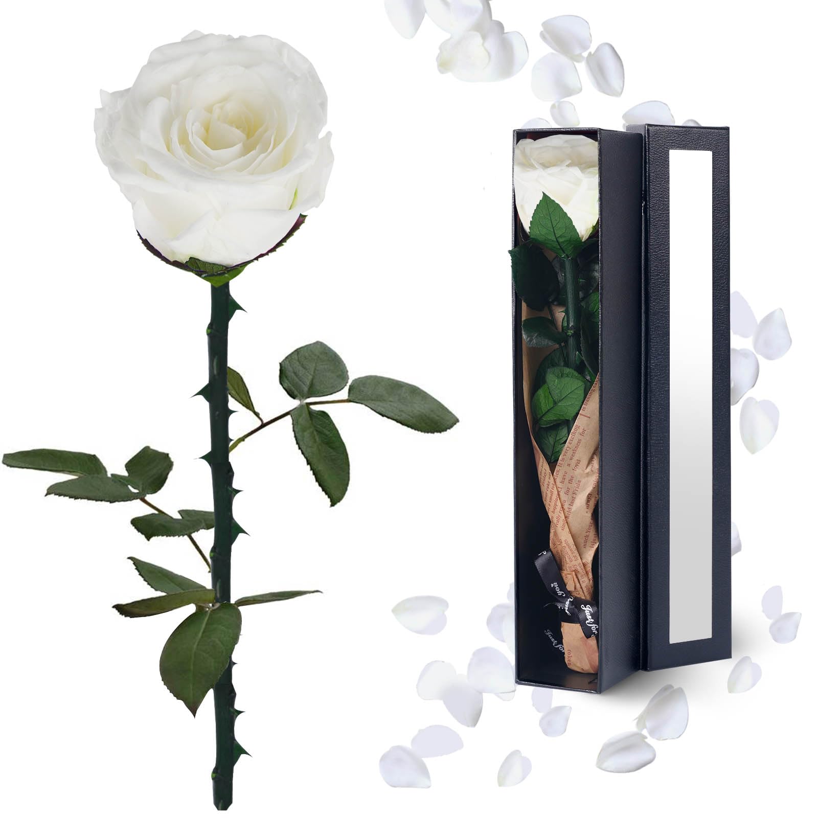 Forever Preserved Roses for Delivery Prime: White Flower Valentines Day Gifts for Her Mom Grandma