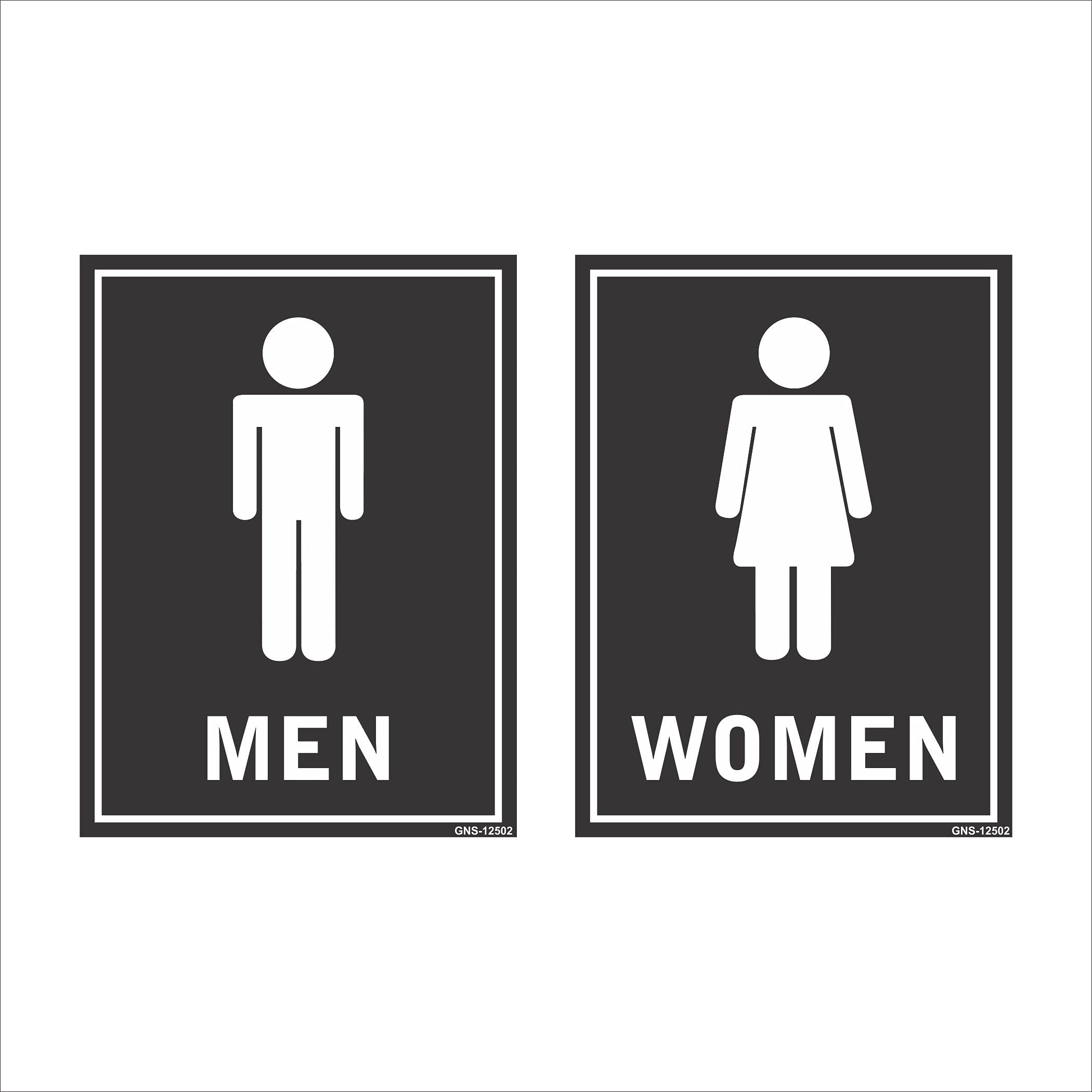 Men & Women Washroom Sign Board for Office, Home, Industry, Public Places, Hospital GNS-12502 Set of 2 Combo