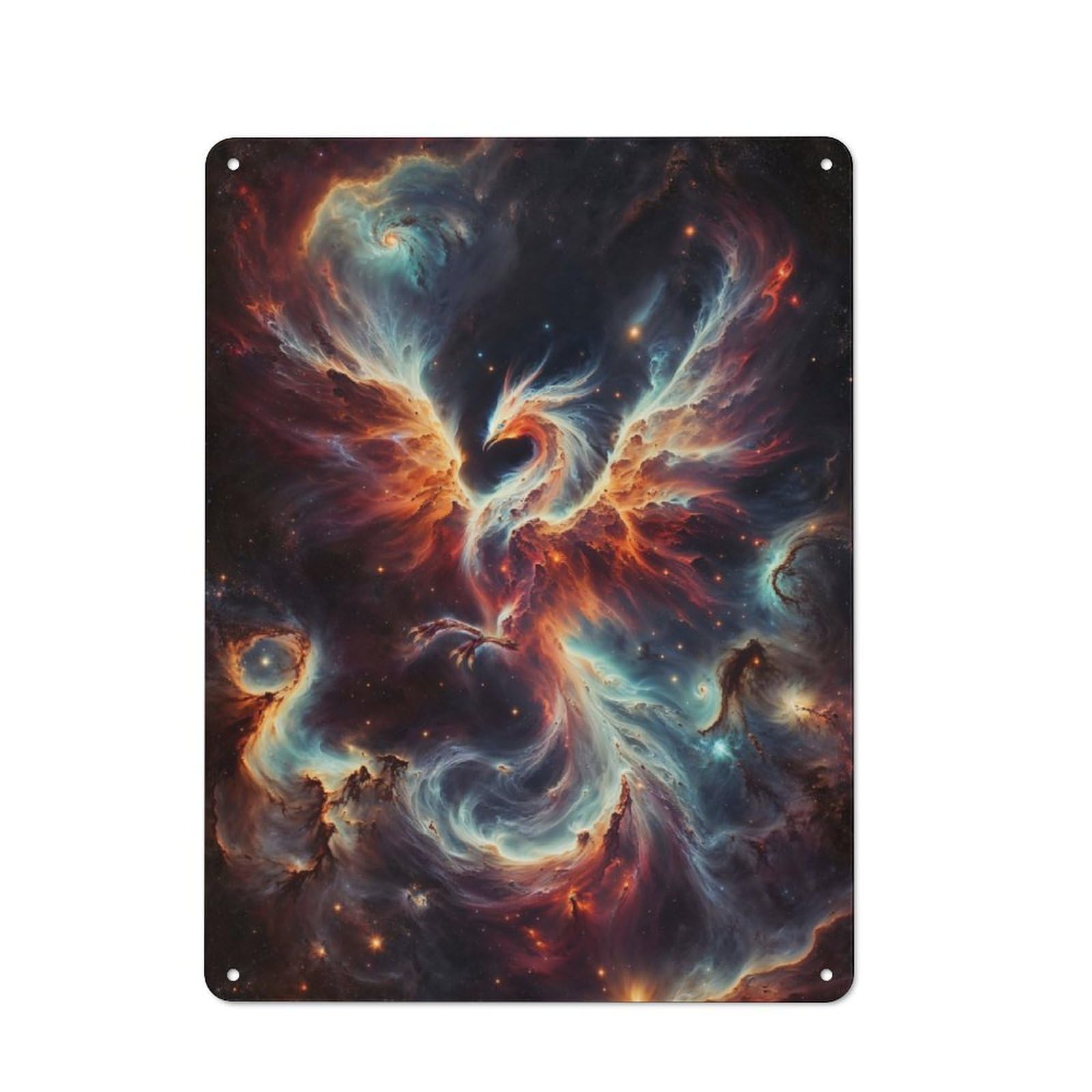 Junmoney Phoenix Constellation Art Rustic Metal Sign 40X30cm Featuring For Hallway Wall, For Collectors Decorating Hallways And Entrance Areas