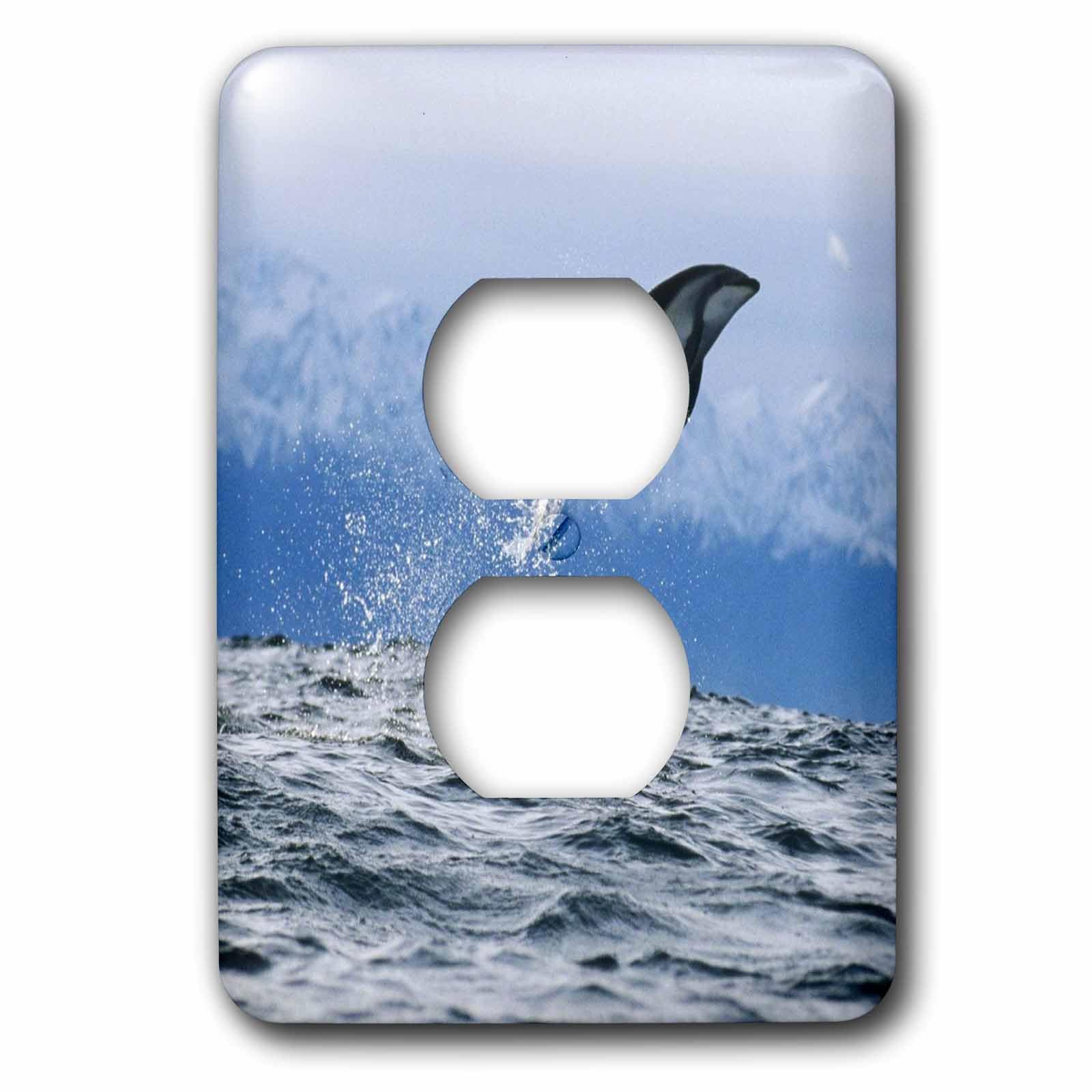 Coque pour 2 prises motif dauphin en vol haute définition