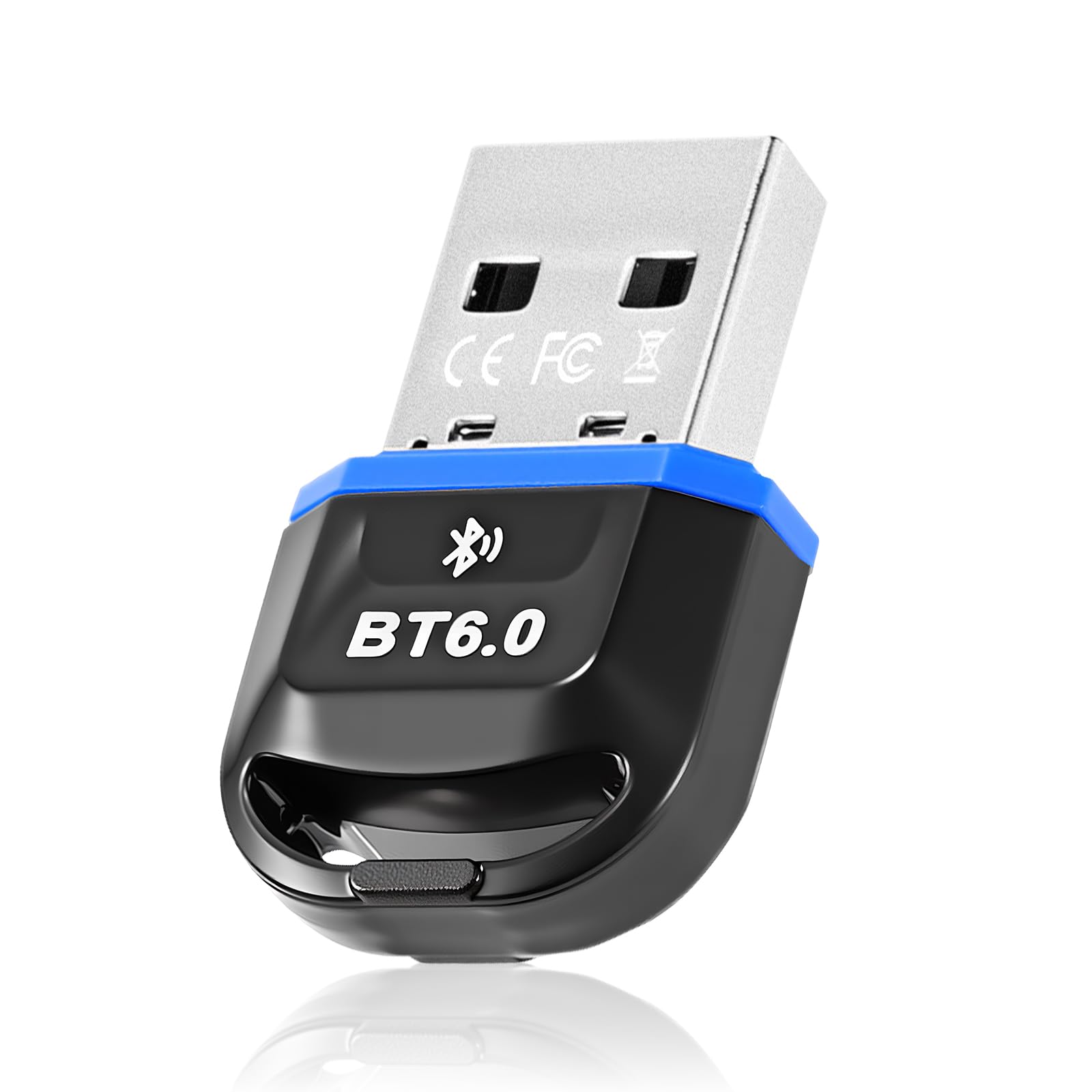 Adaptador Bluetooth 6.0 para PC, Adaptador USB Bluetooth con Windows 11/10/8.1 para PC de sobremesa/portátil/Auriculares/Teclado/ratón/estéreoBluetooth
