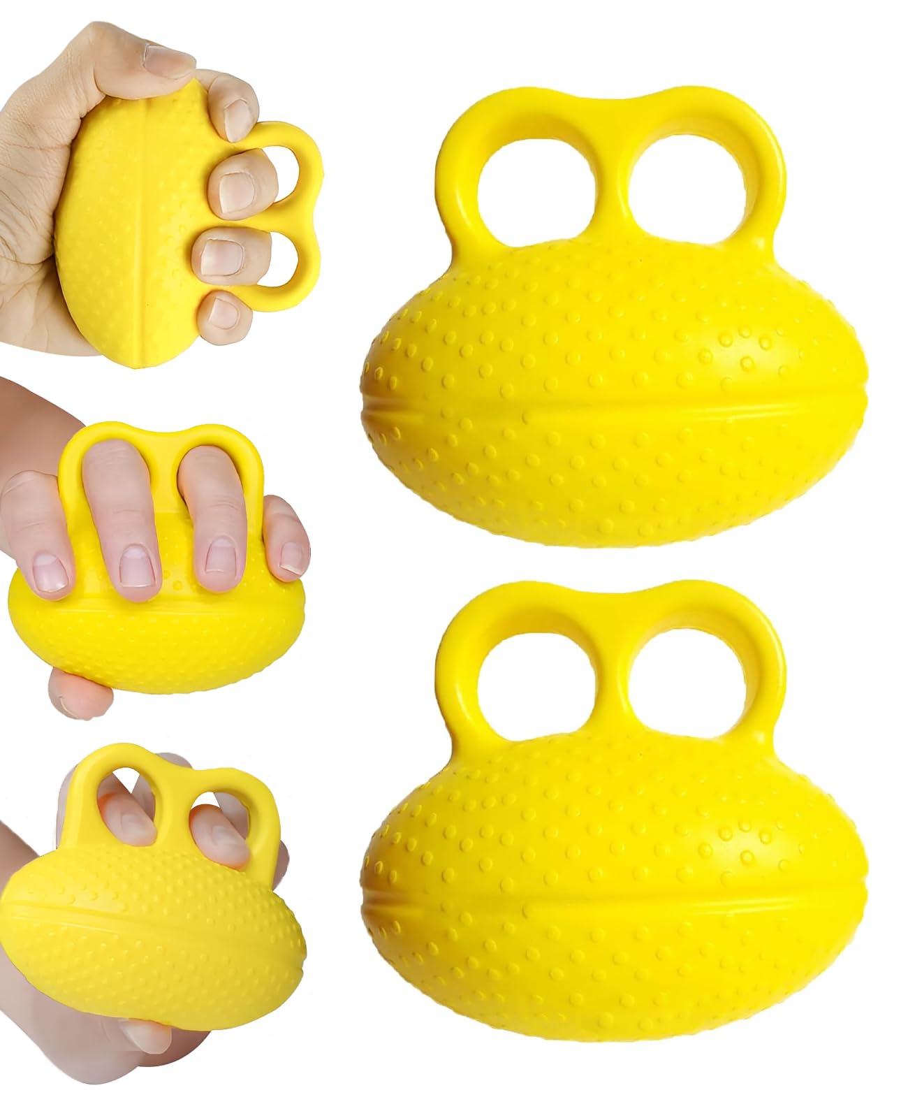 SEESUNO 2 Pcs Hand Exercise Ball, 2 Fingers Grip Balls Strengthener for Hands Strengthening Everyday Use