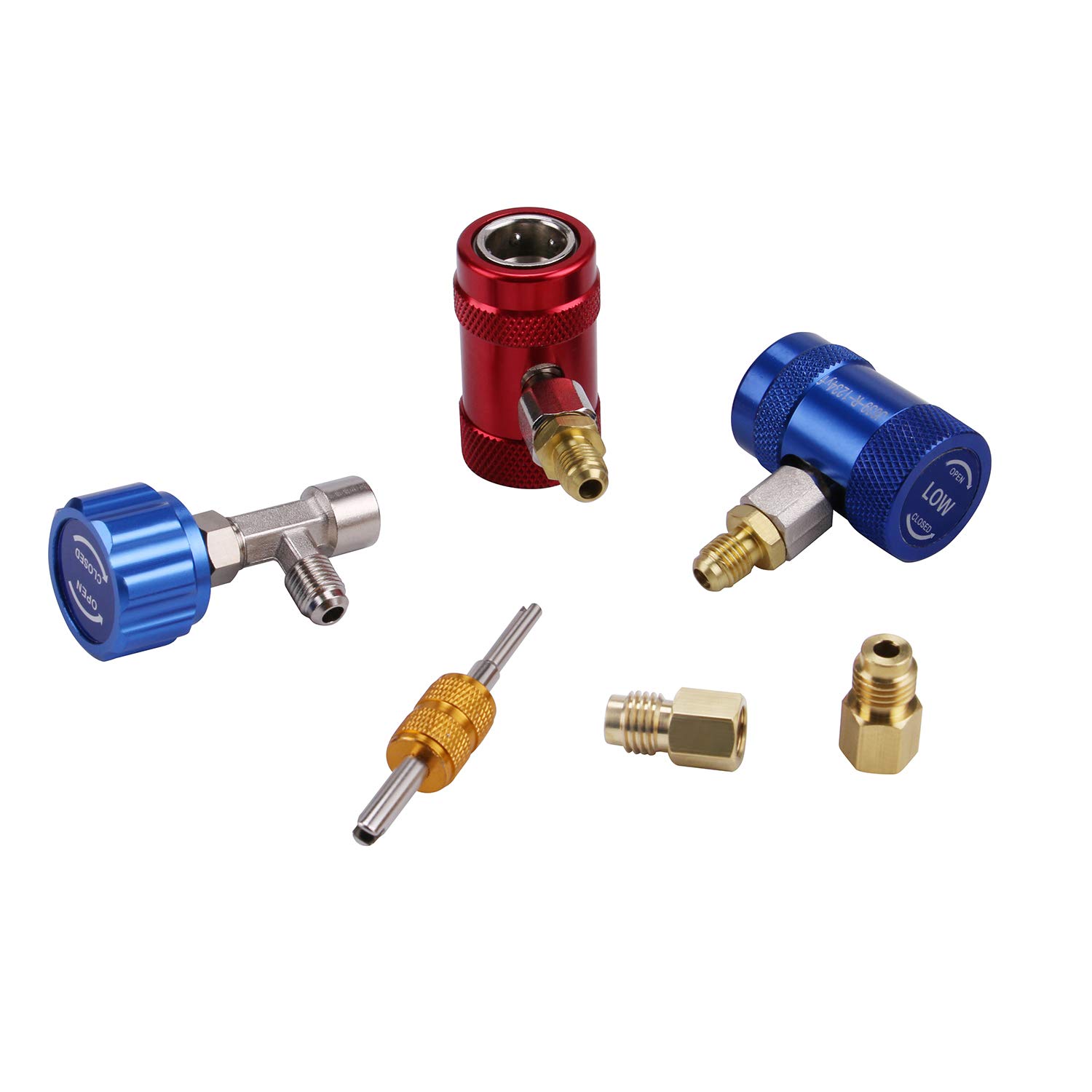 Lichamp Car A/C R1234YF Adapter with Self Sealing Can Tap, AC R1234 Quick Couplers Connectors Kit
